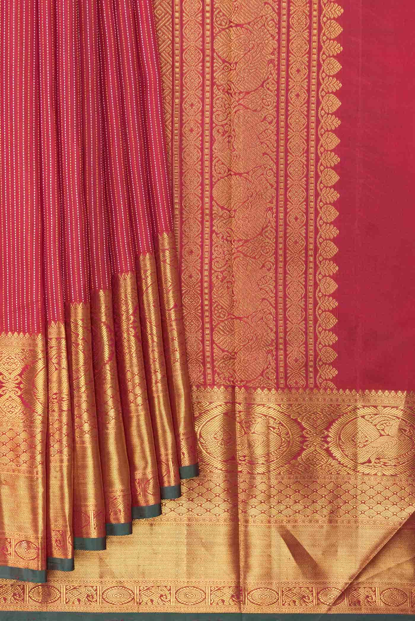 Pure Silk Pure Zari Maroon Kanchipuram Saree