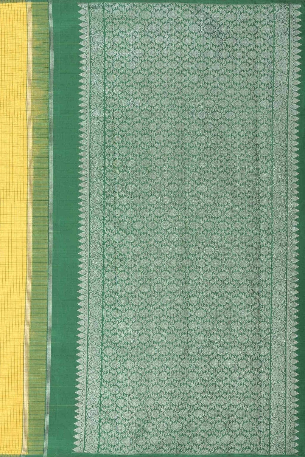 Pure Silk Pure Zari Yellow Kanchipuram Saree
