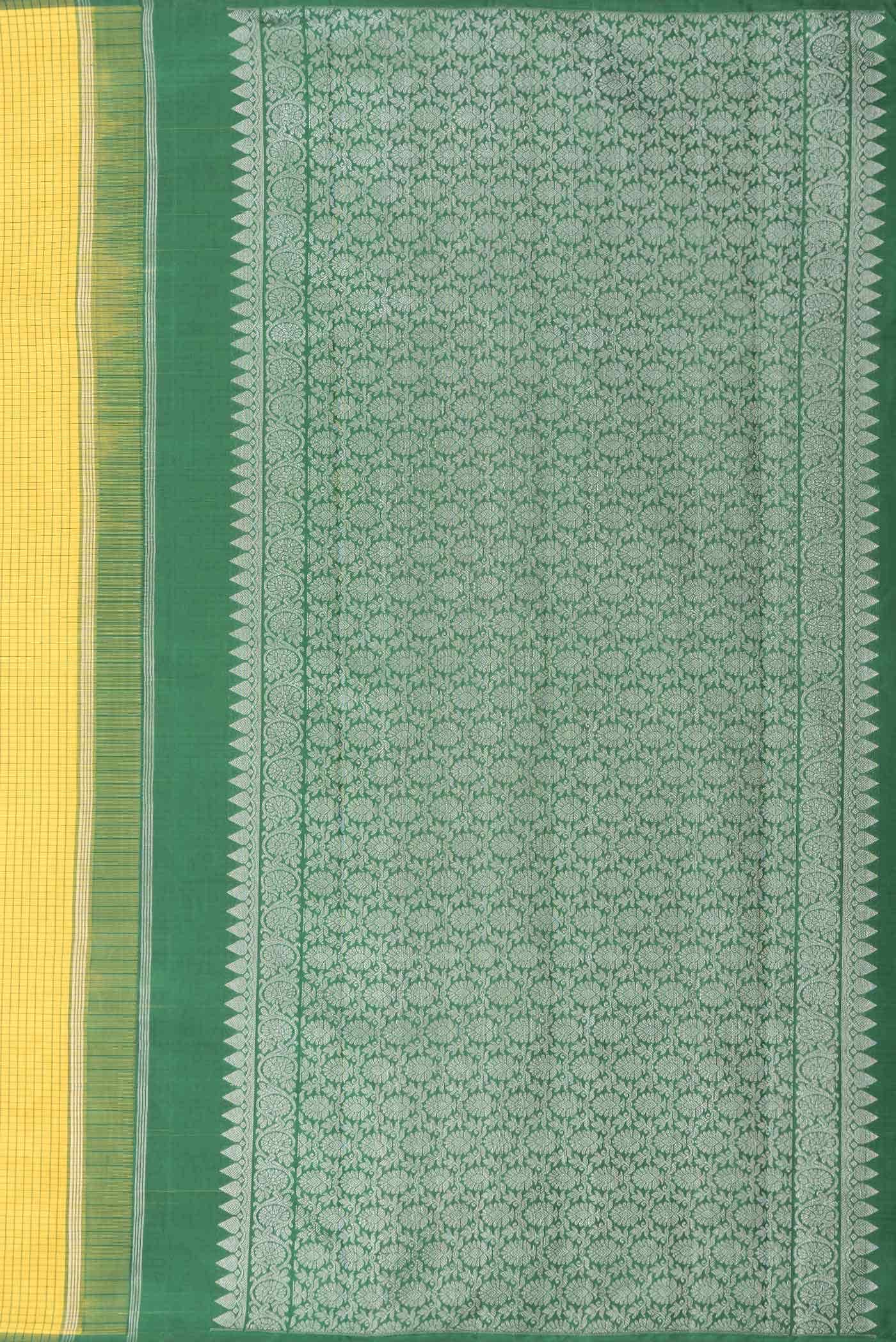 Pure Silk Pure Zari Yellow Kanchipuram Saree