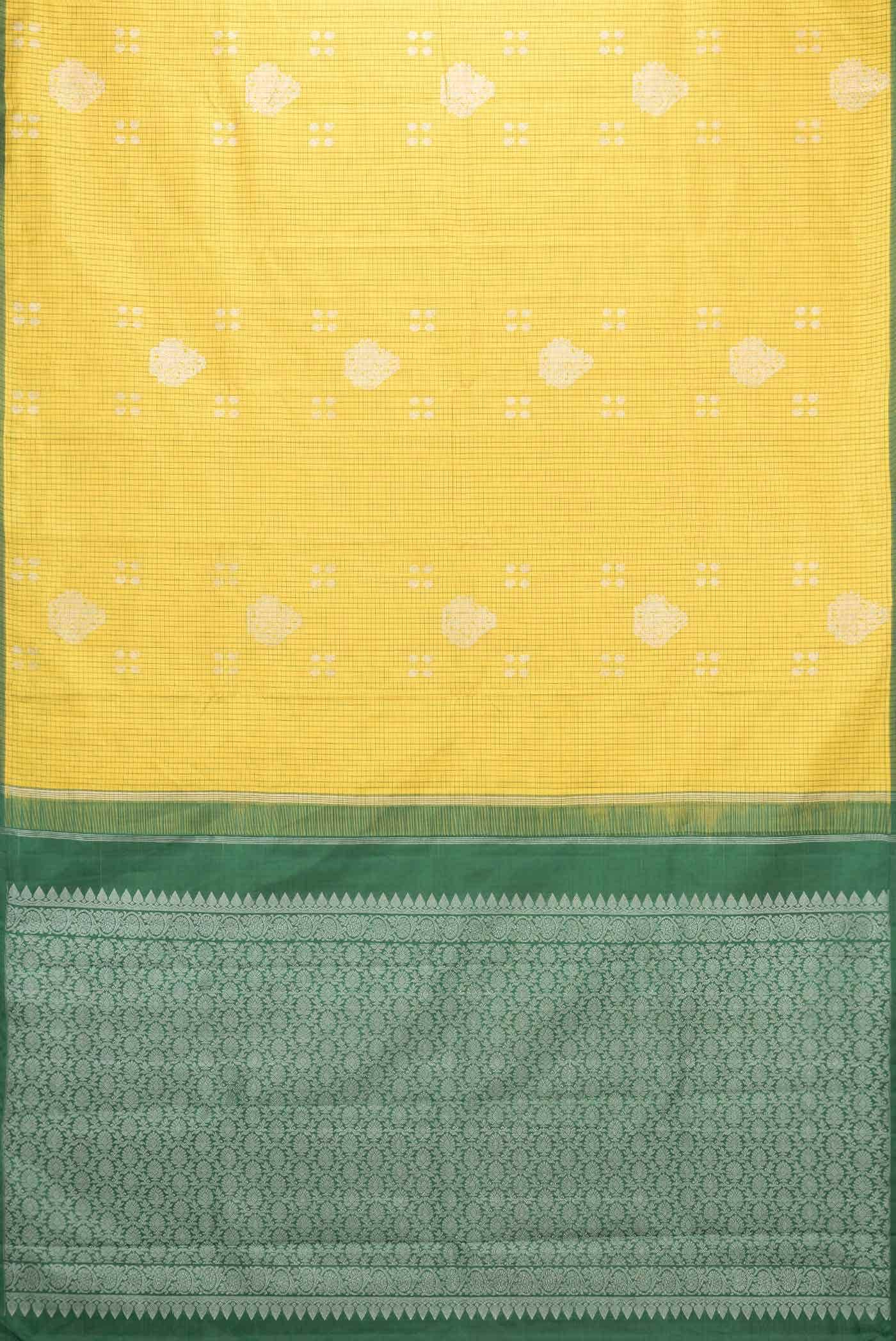 Pure Silk Pure Zari Yellow Kanchipuram Saree