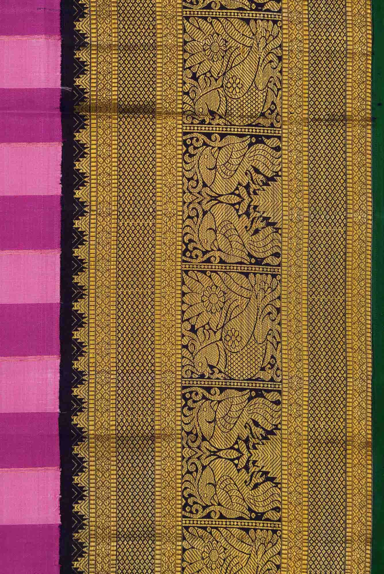 Pure Silk Pure Zari Purple and Pink Dual Tone Kanchipuram Saree