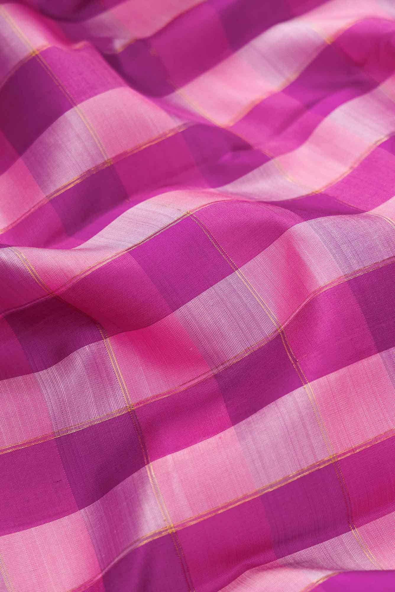 Pure Silk Pure Zari Purple and Pink Dual Tone Kanchipuram Saree