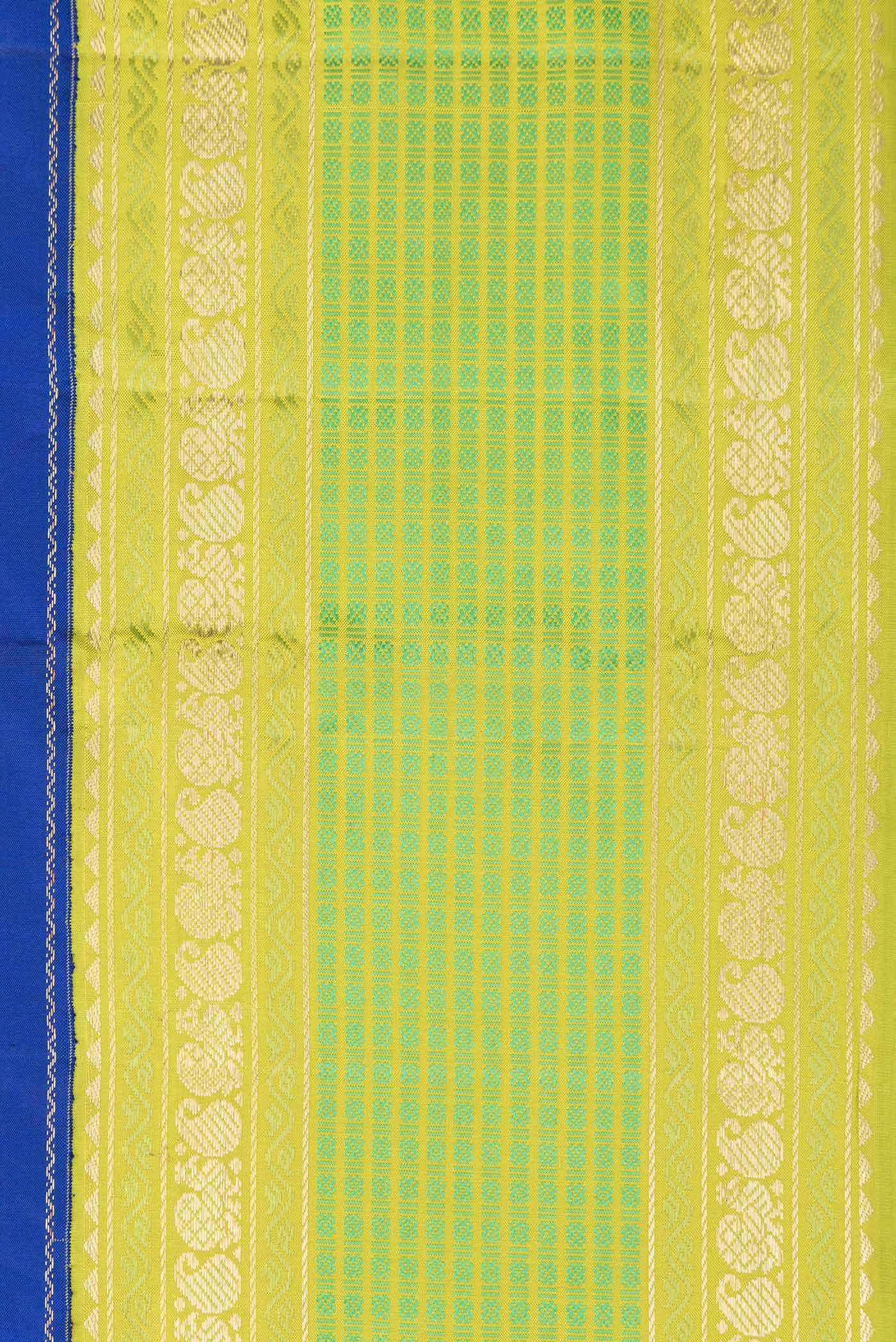 Pure Silk Pure Zari Royal Blue Kanchipuram Saree