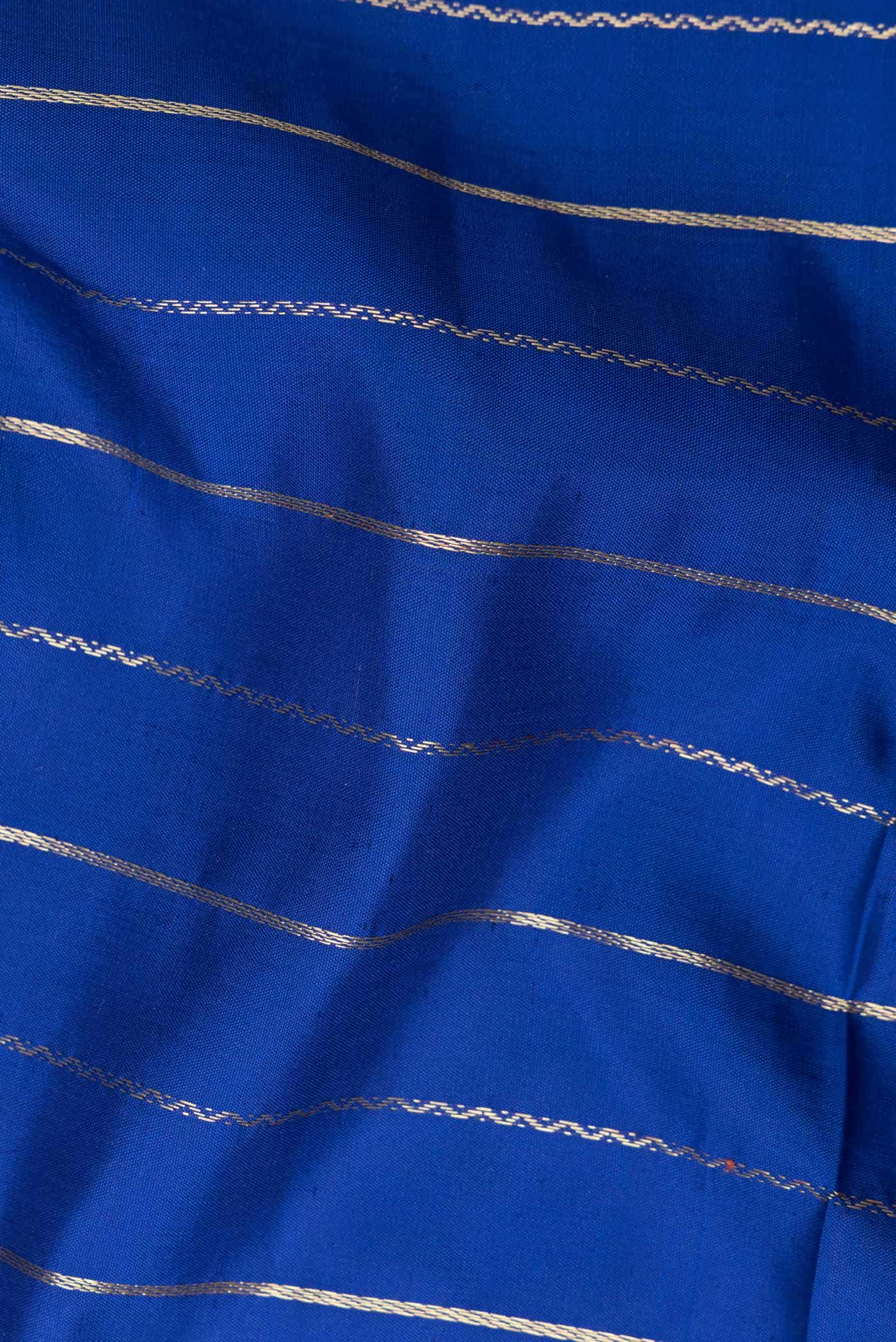 Pure Silk Pure Zari Royal Blue Kanchipuram Saree
