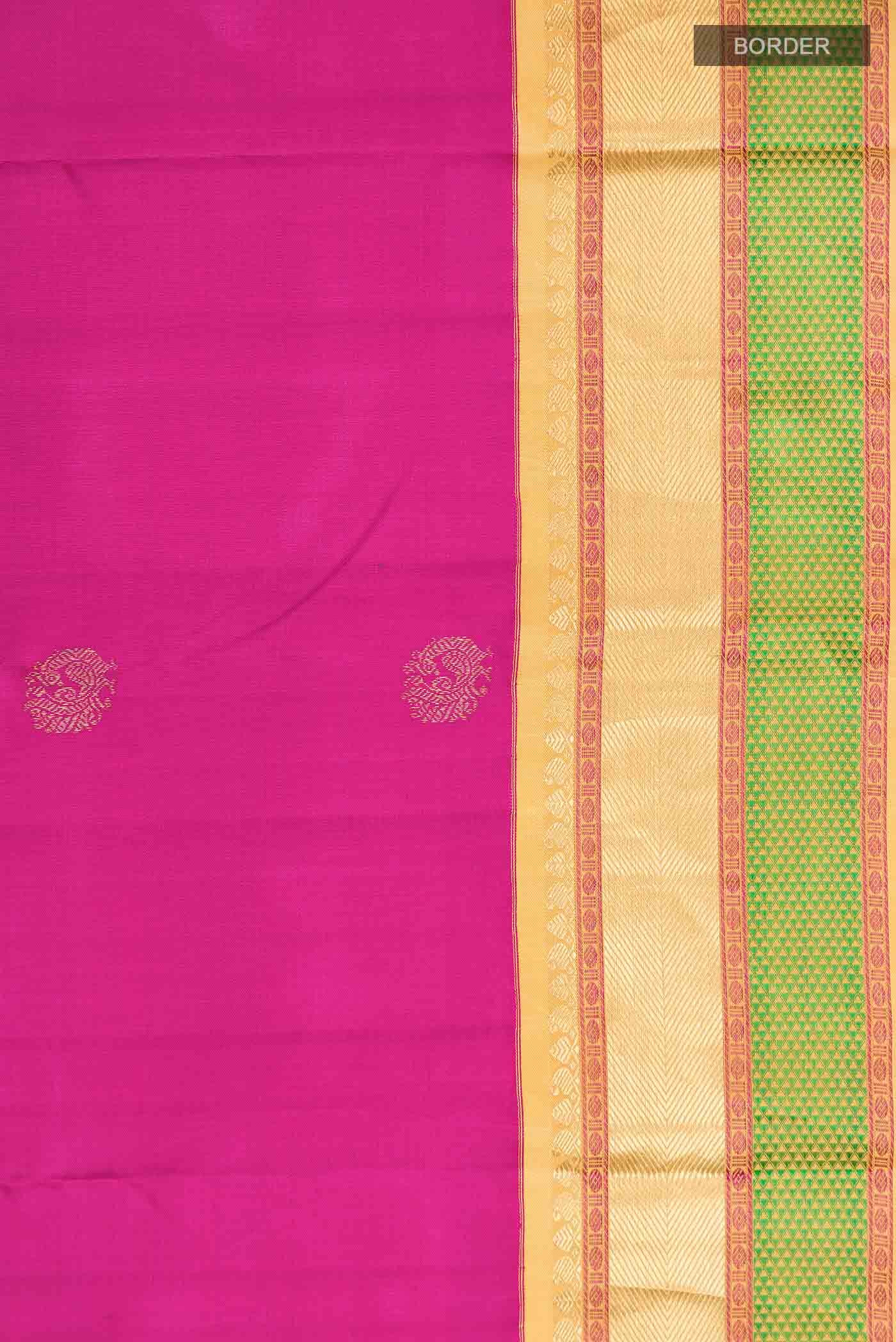 Pure Silk Pure Zari Pink Kanchipuram Saree