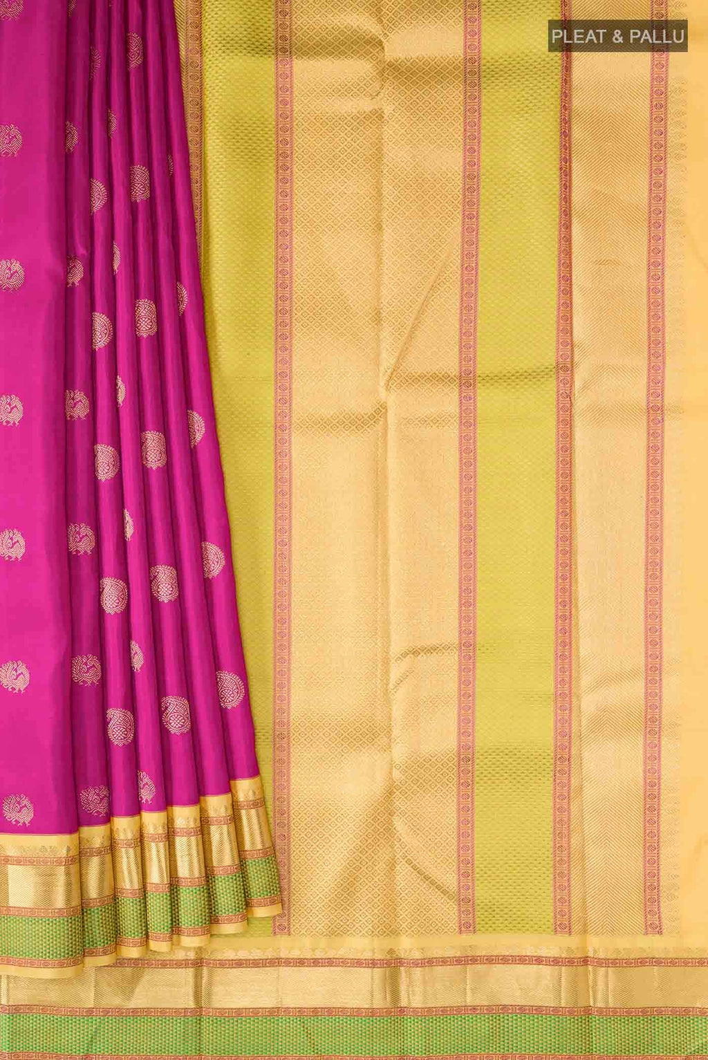 Pure Silk Pure Zari Pink Kanchipuram Saree