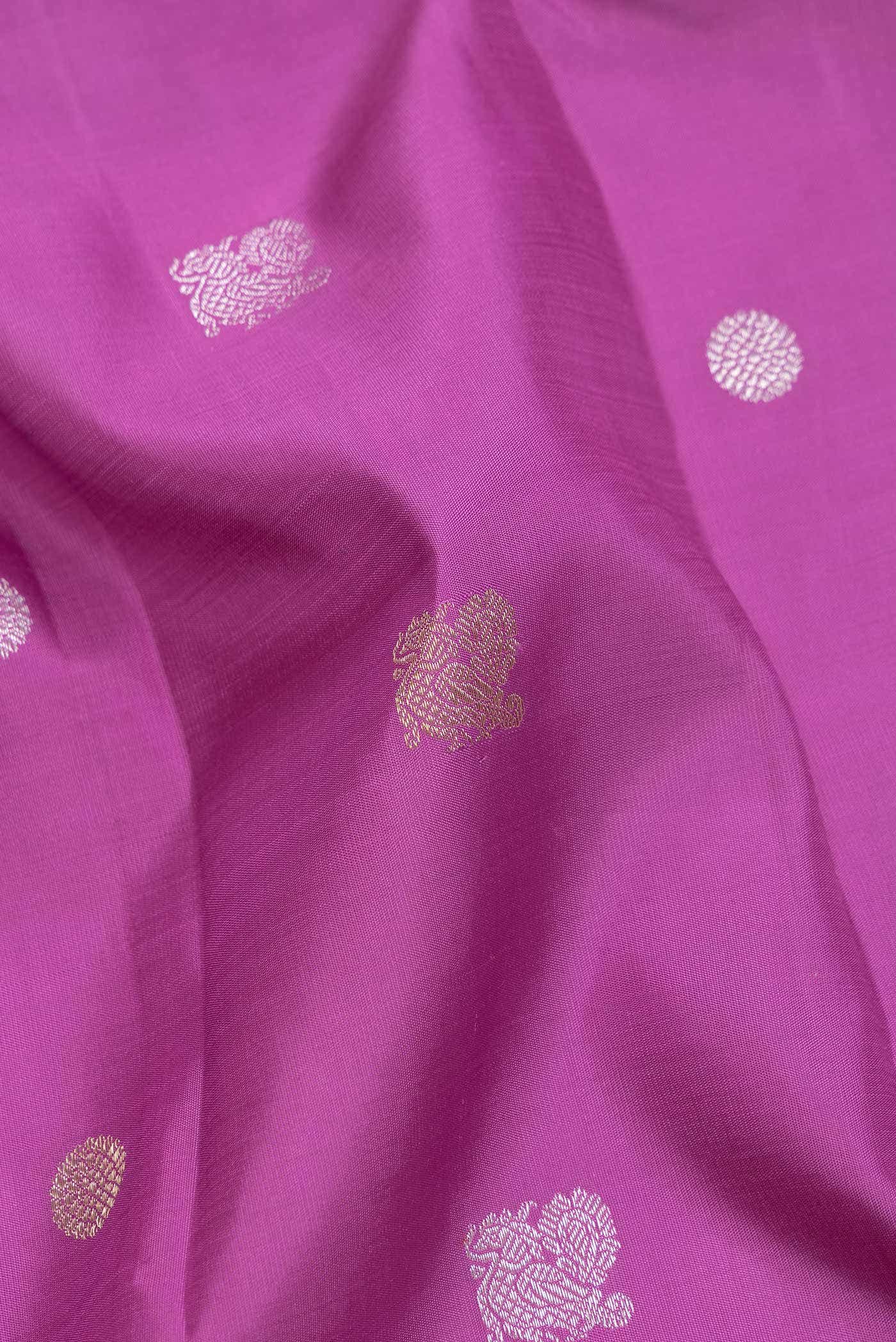 Pure Silk Pure Zari Pink Dual Tone Kanchipuram Saree