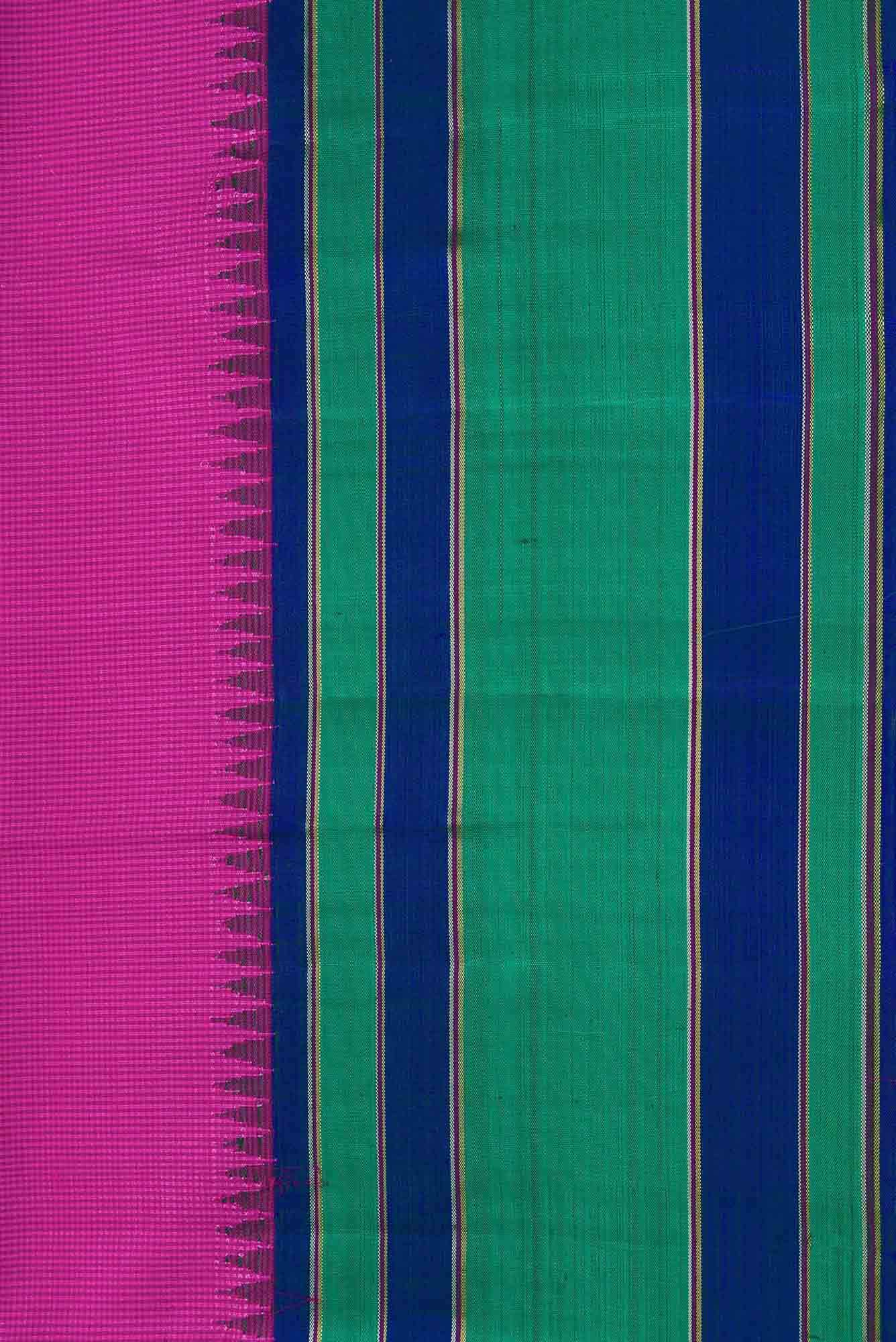 Pure Silk Pure Zari Purple Dual Tone Kanchipuram Saree