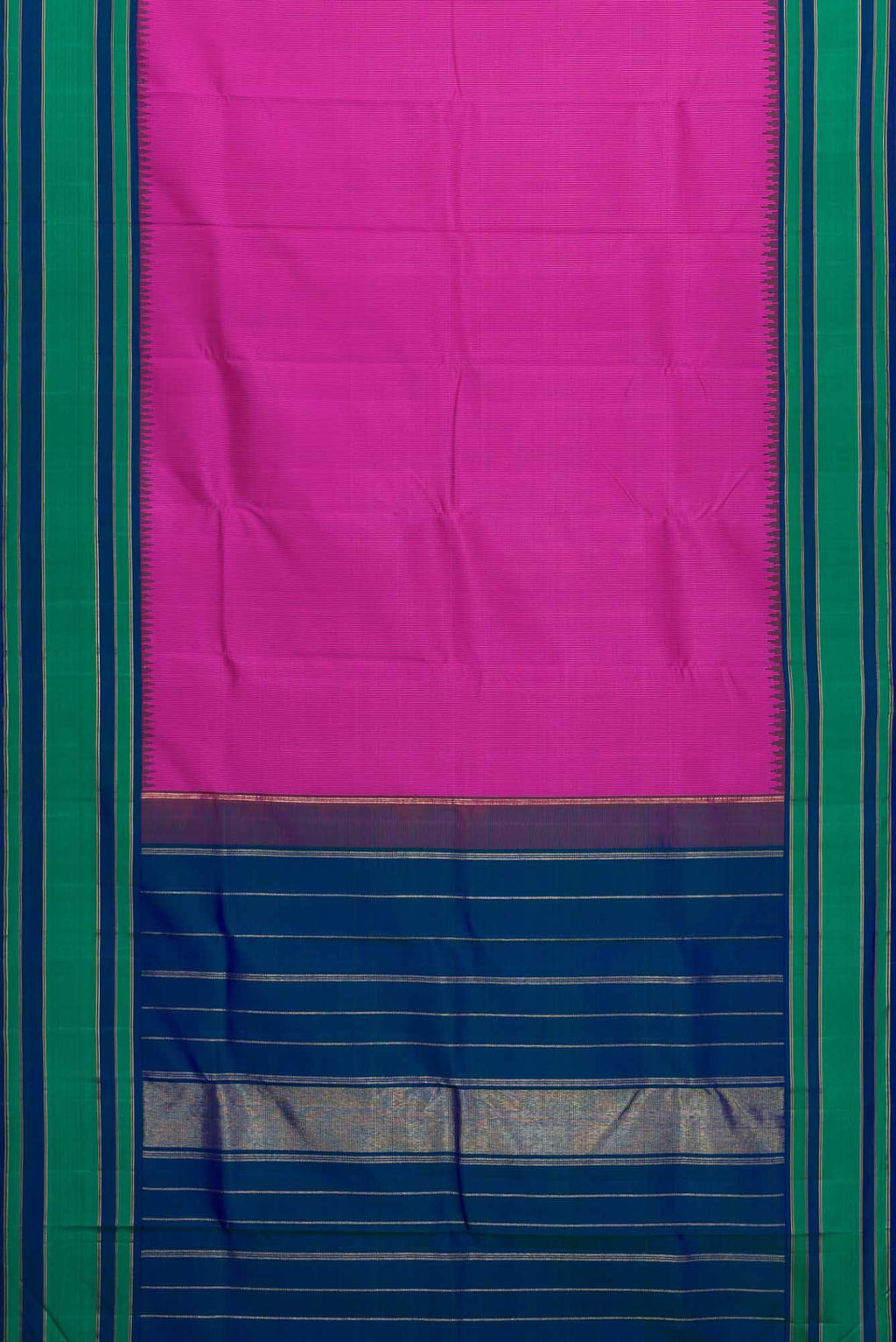 Pure Silk Pure Zari Purple Dual Tone Kanchipuram Saree