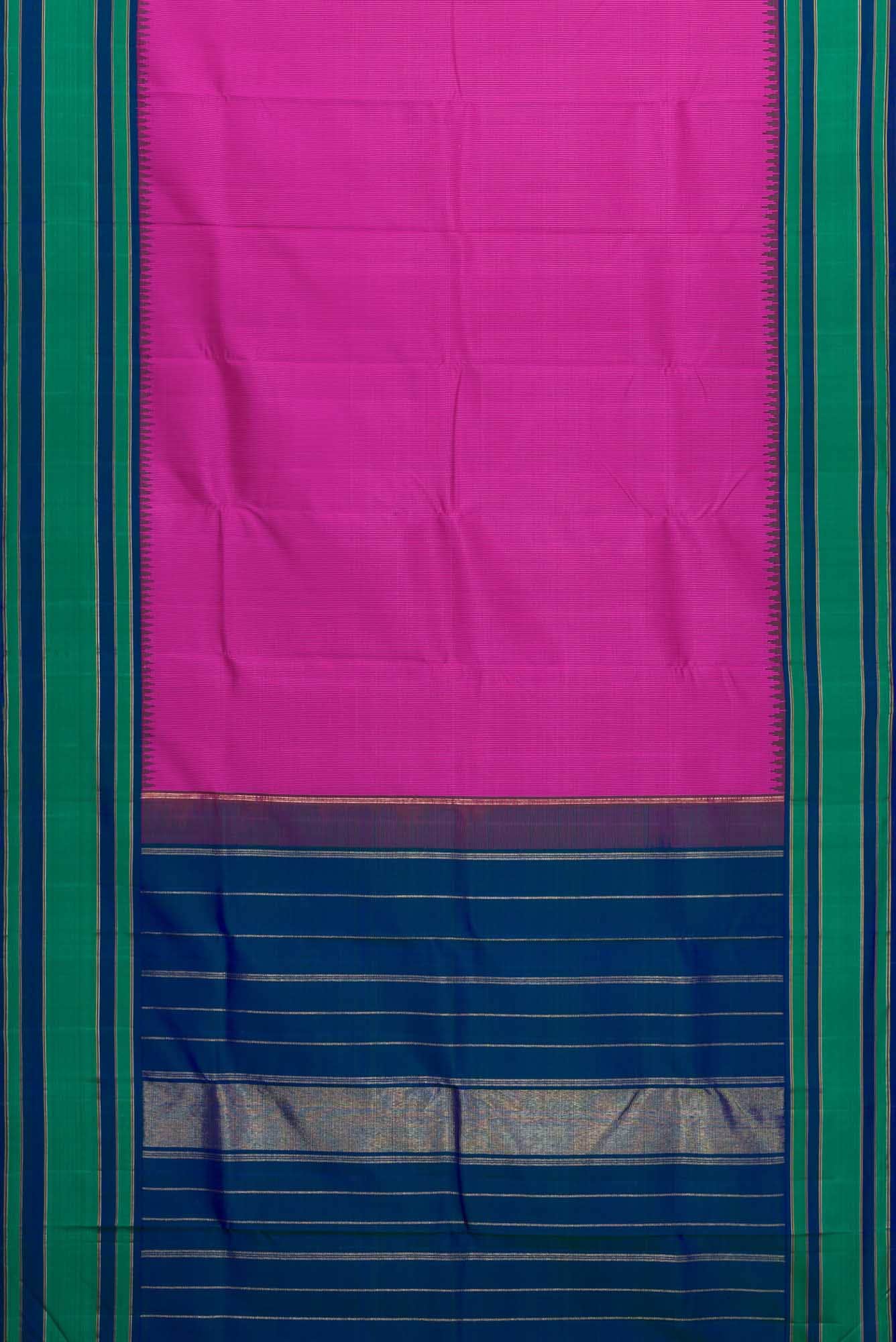 Pure Silk Pure Zari Purple Dual Tone Kanchipuram Saree