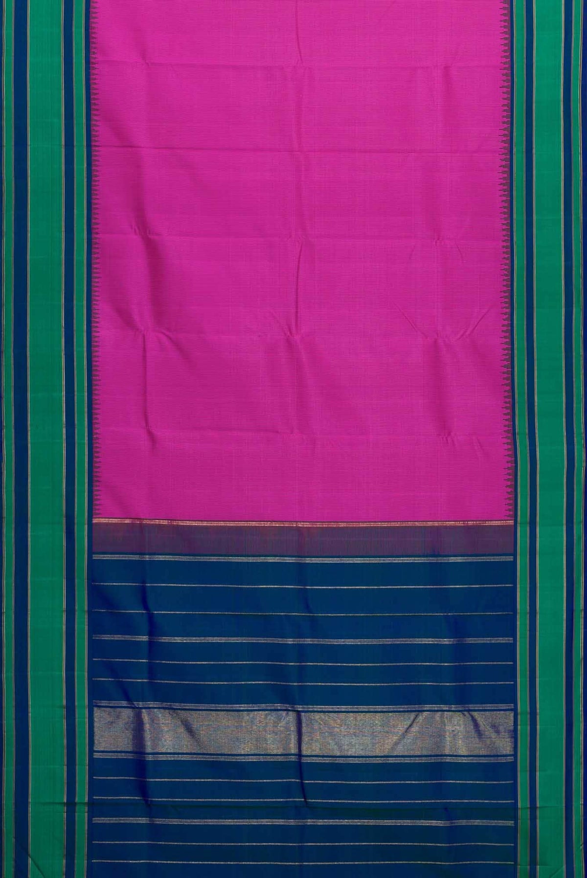 Pure Silk Pure Zari Light Magenta Kanjivaram Saree