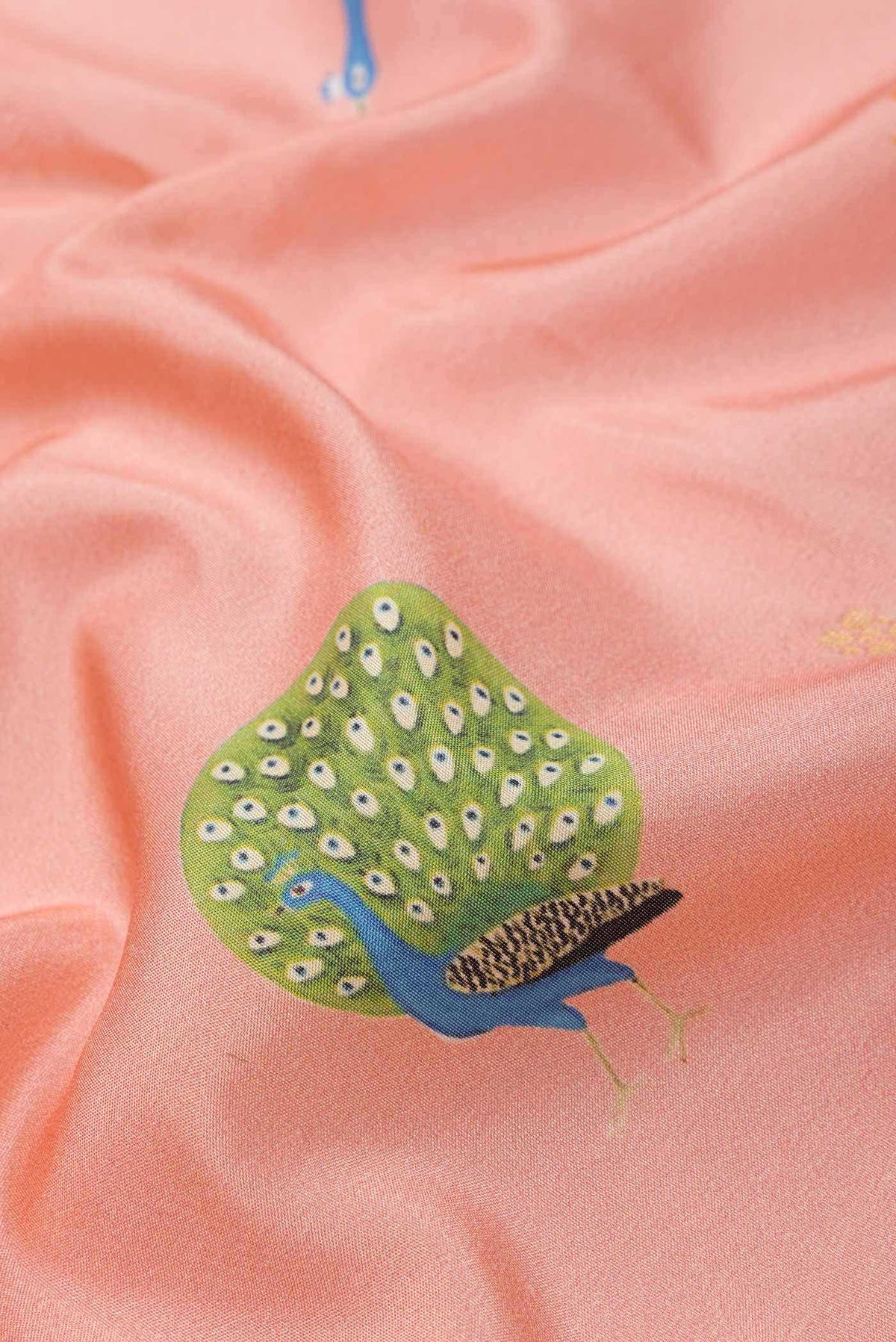 Golden Peach Kanjivaram Silk Saree