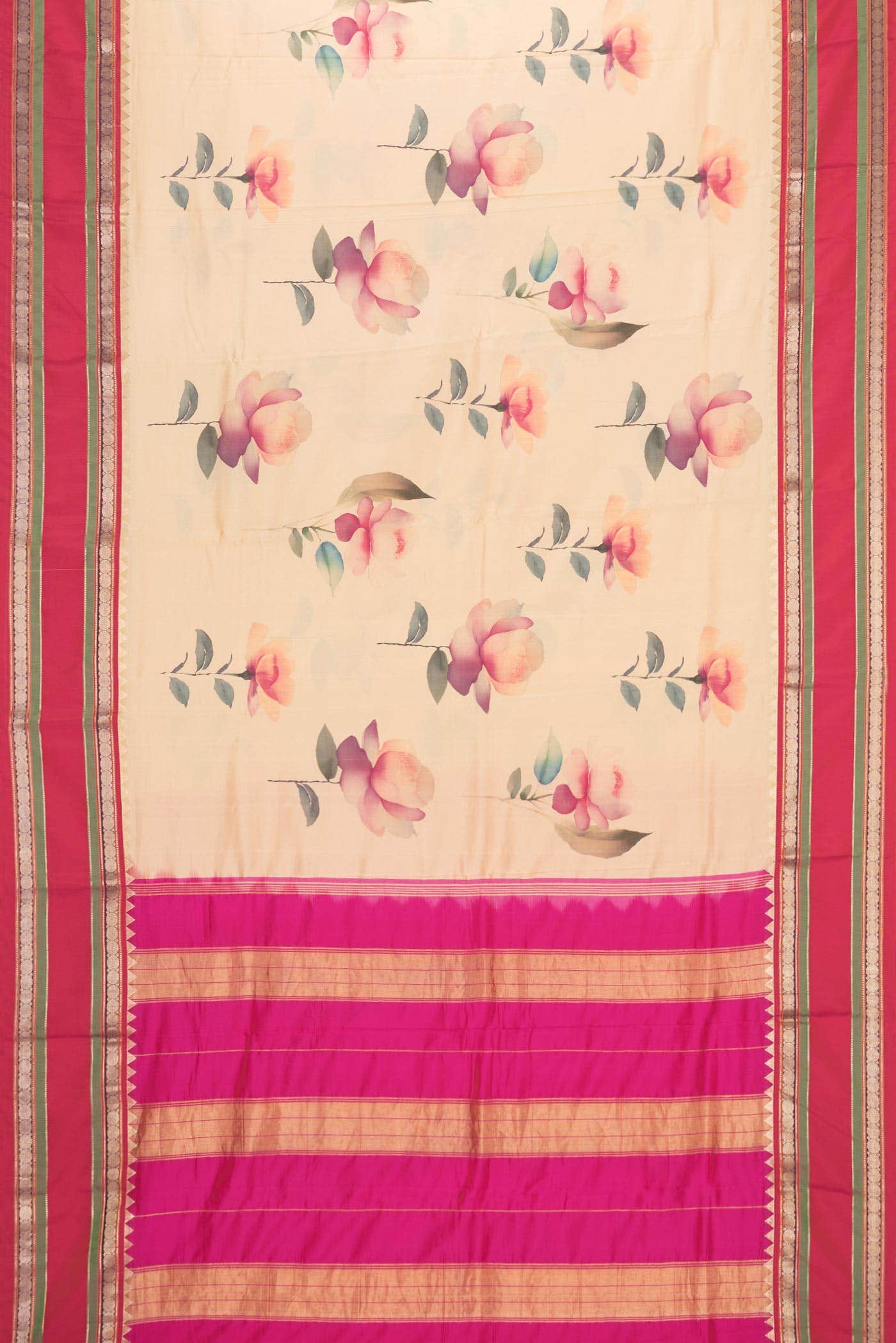Dark Beige Kanchipuram Silk Saree