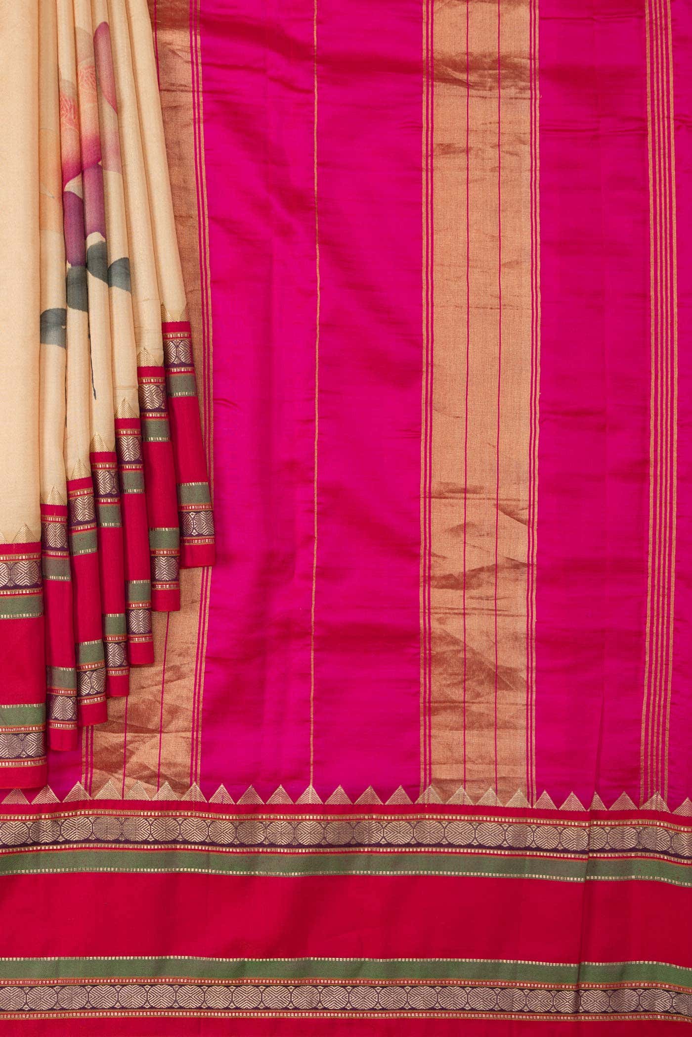 Dark Beige Kanchipuram Silk Saree