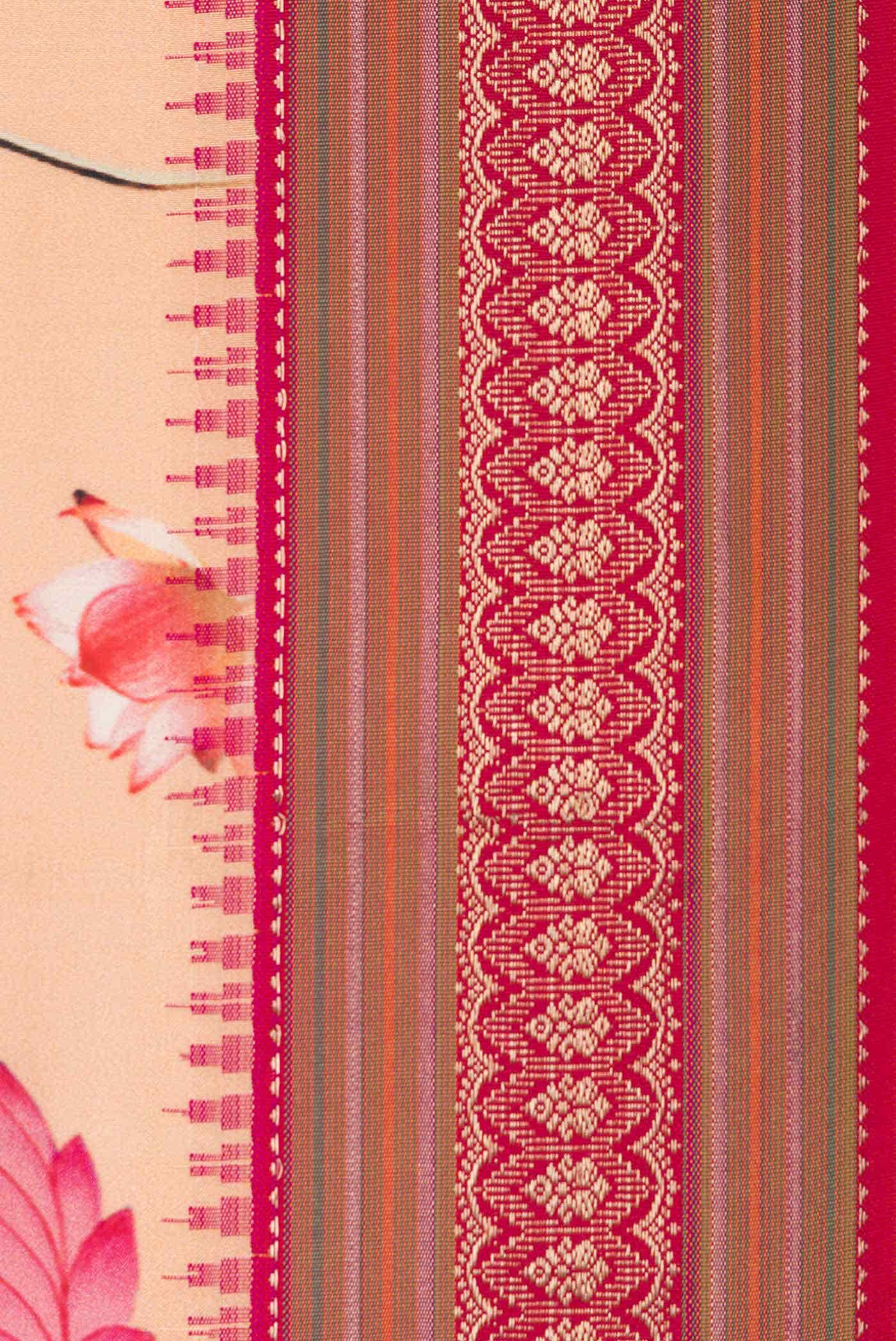 Peach Kanchipuram Silk Saree