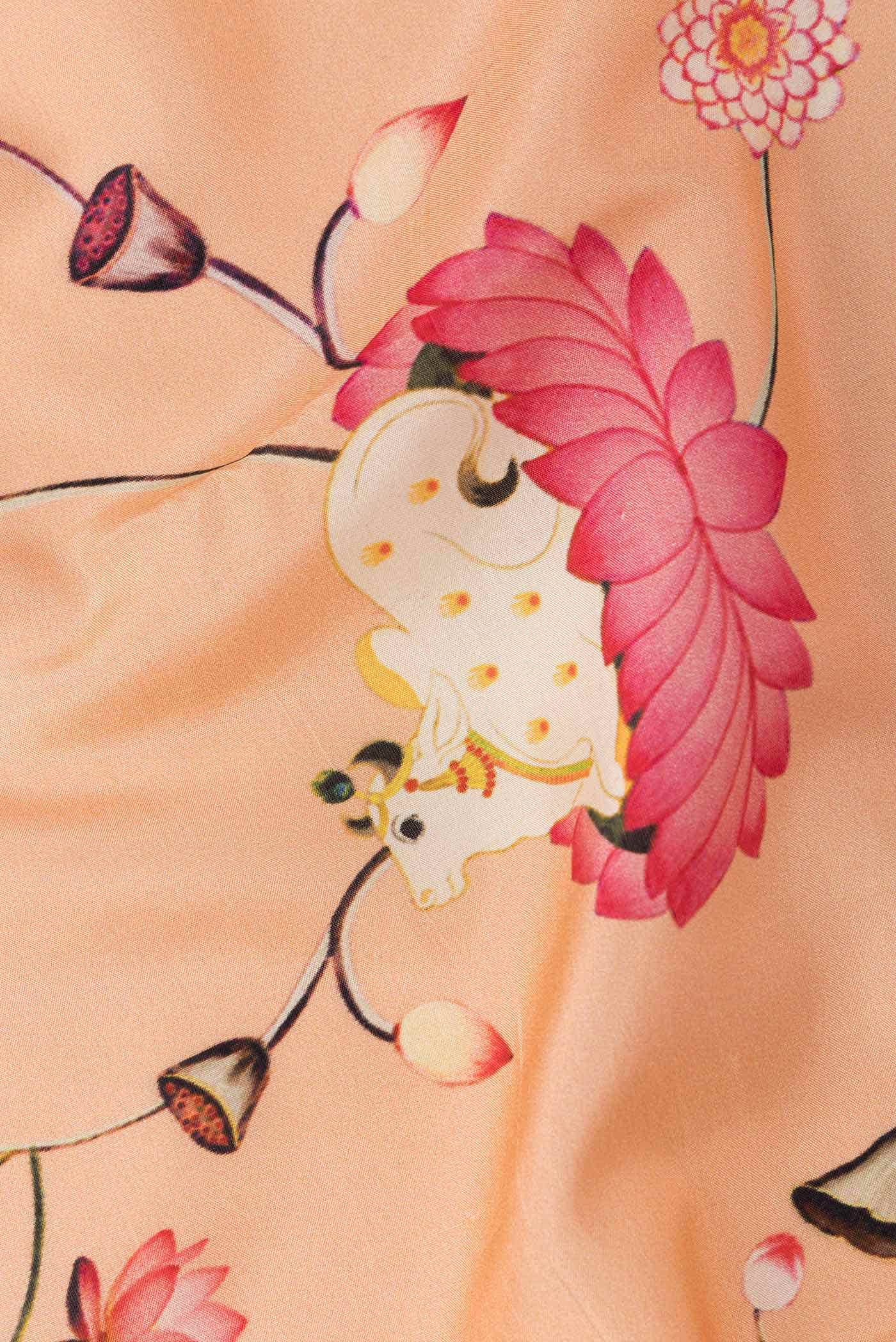 Peach Kanchipuram Silk Saree