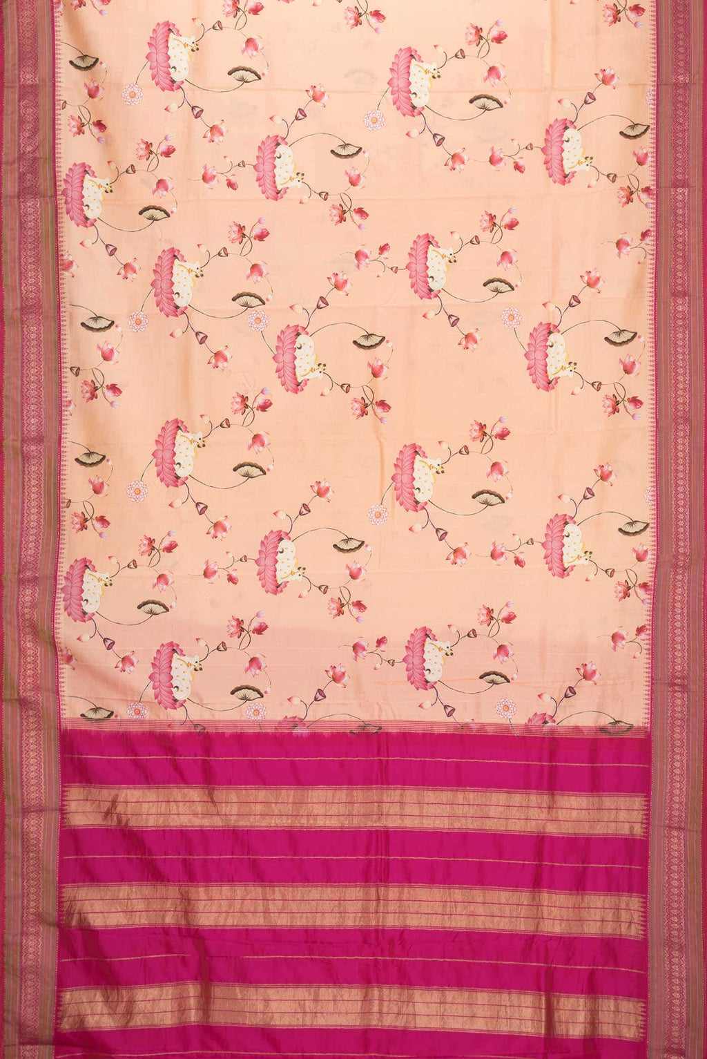 Peach Kanchipuram Silk Saree