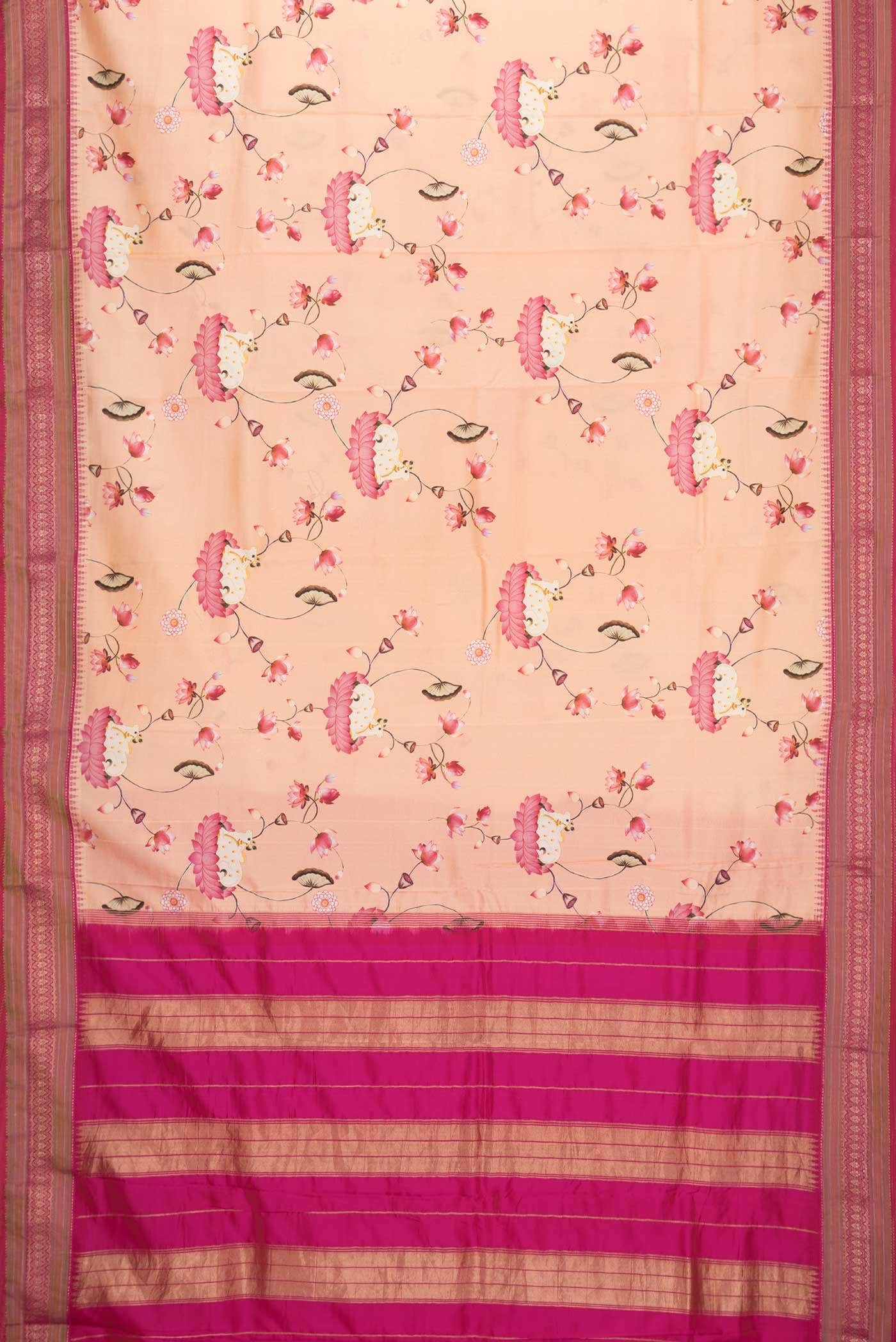 Peach Kanchipuram Silk Saree