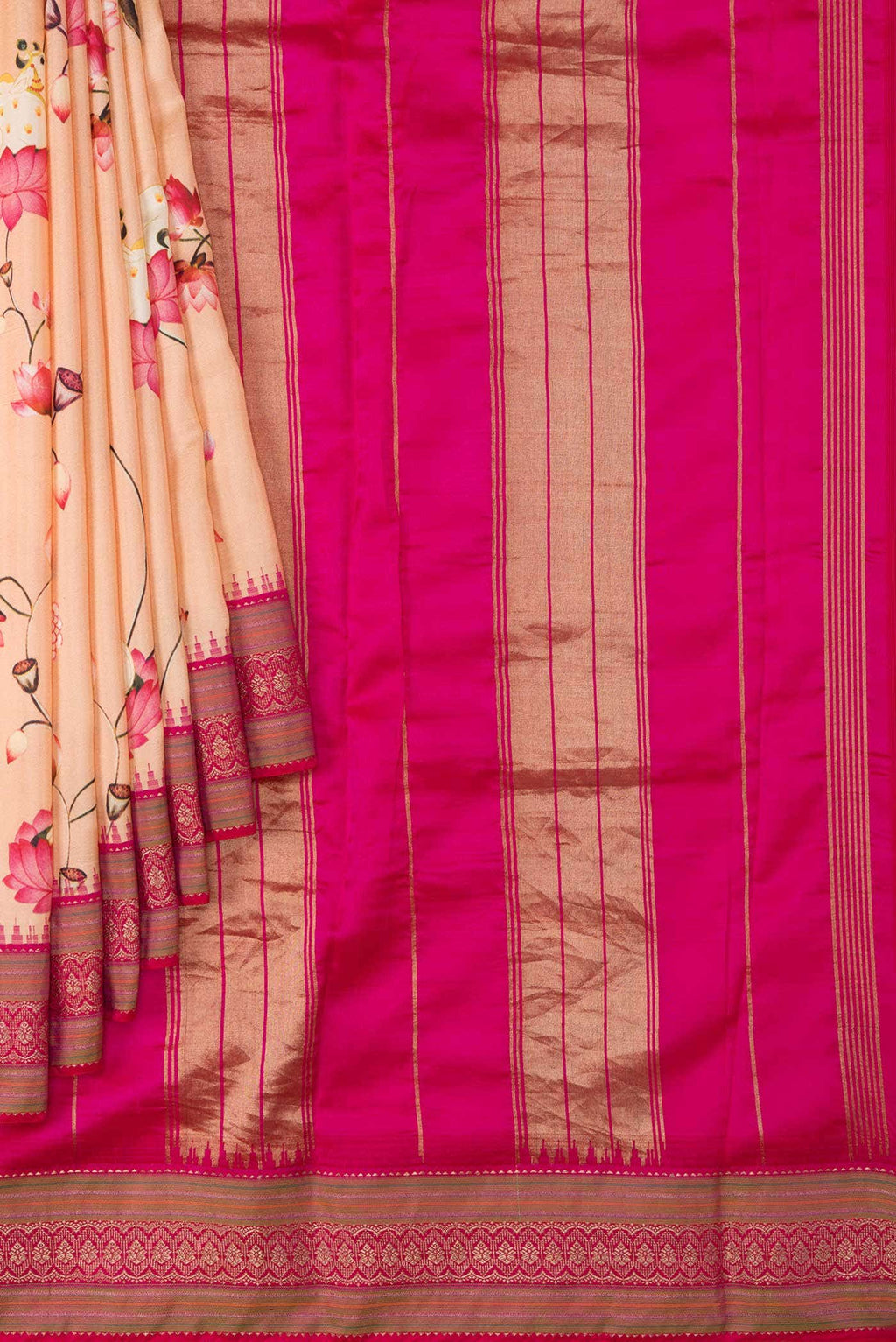 Peach Kanchipuram Silk Saree