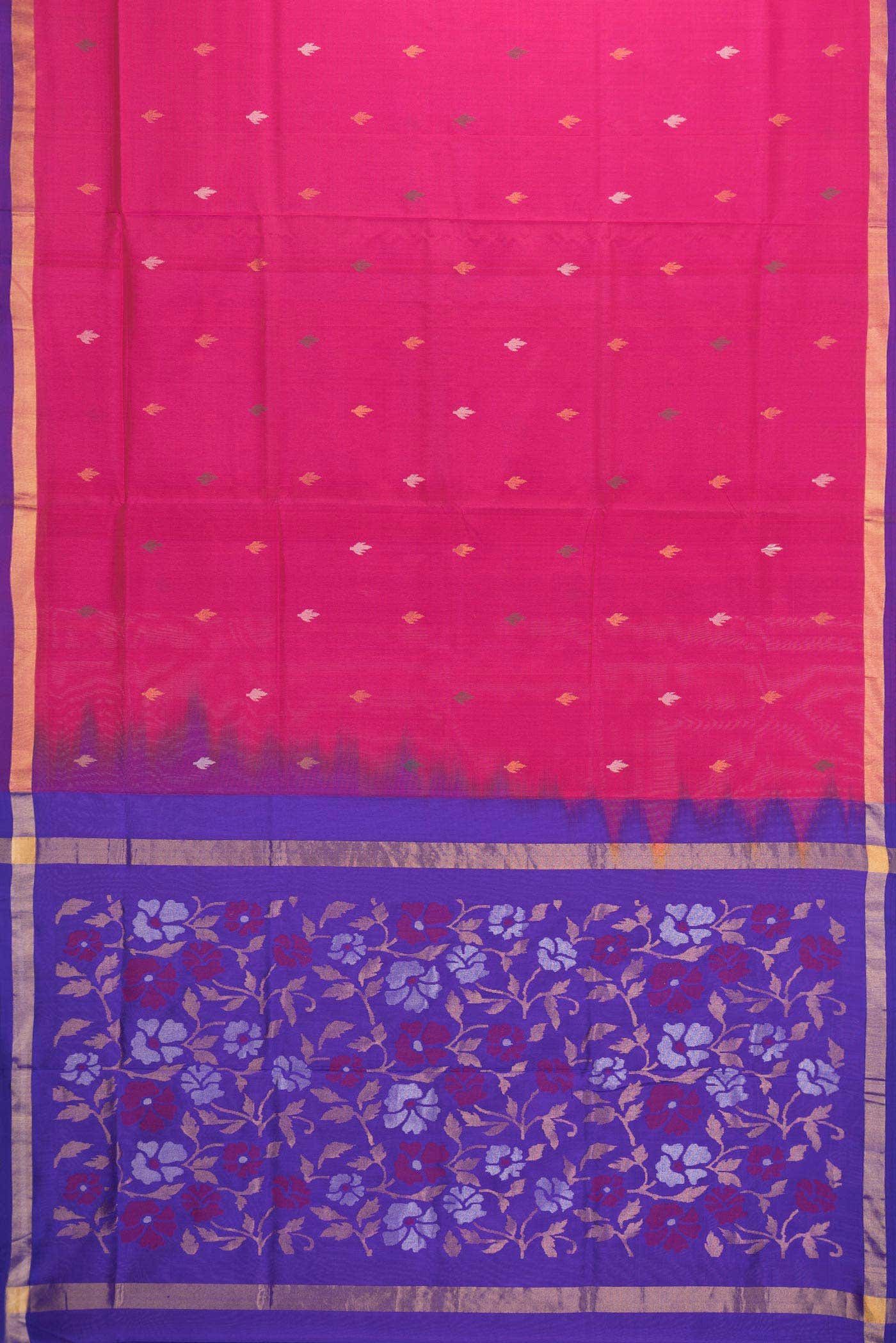 Dark Pink Dual Tone Uppada Silk Saree