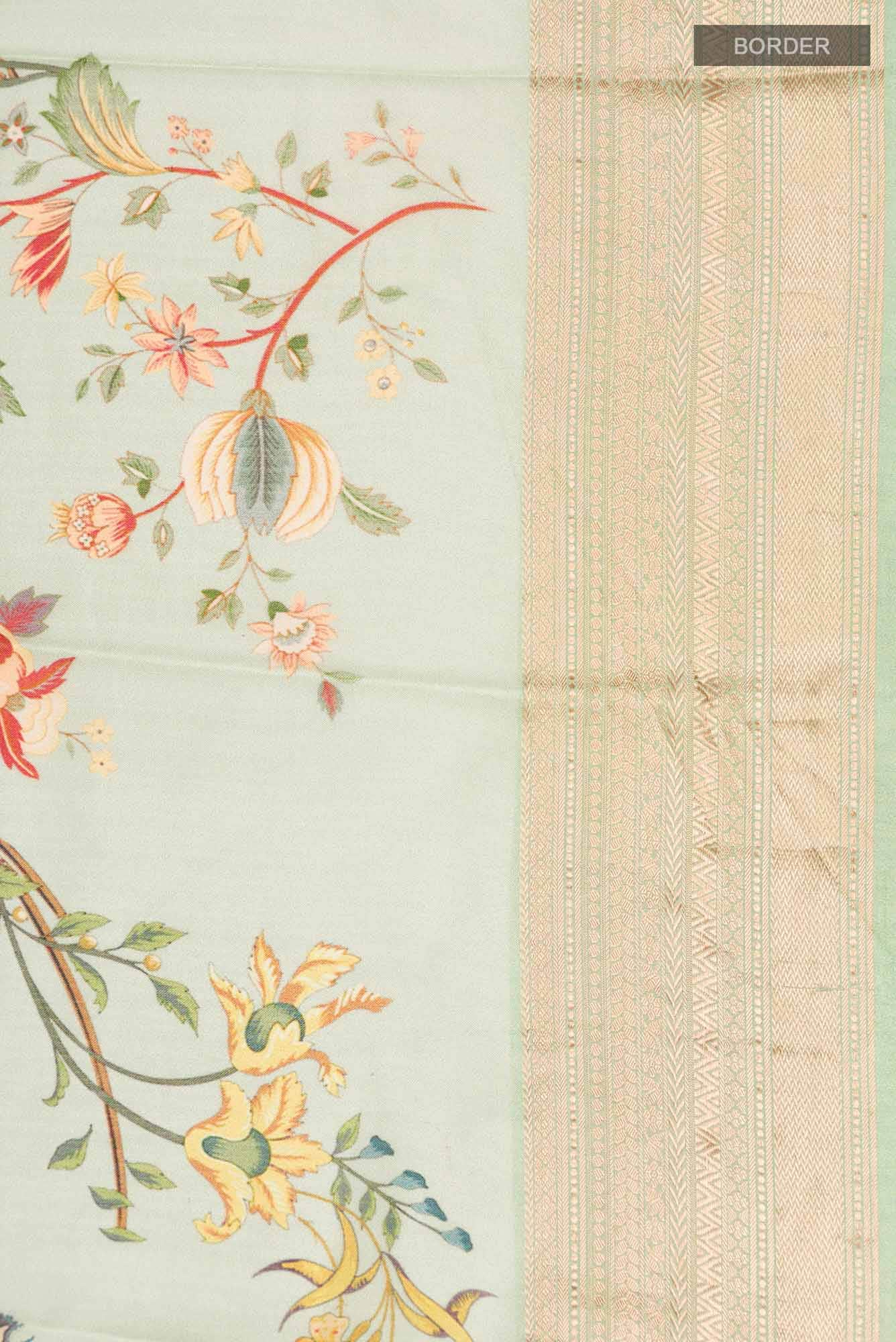 Green Tussar Silk Saree