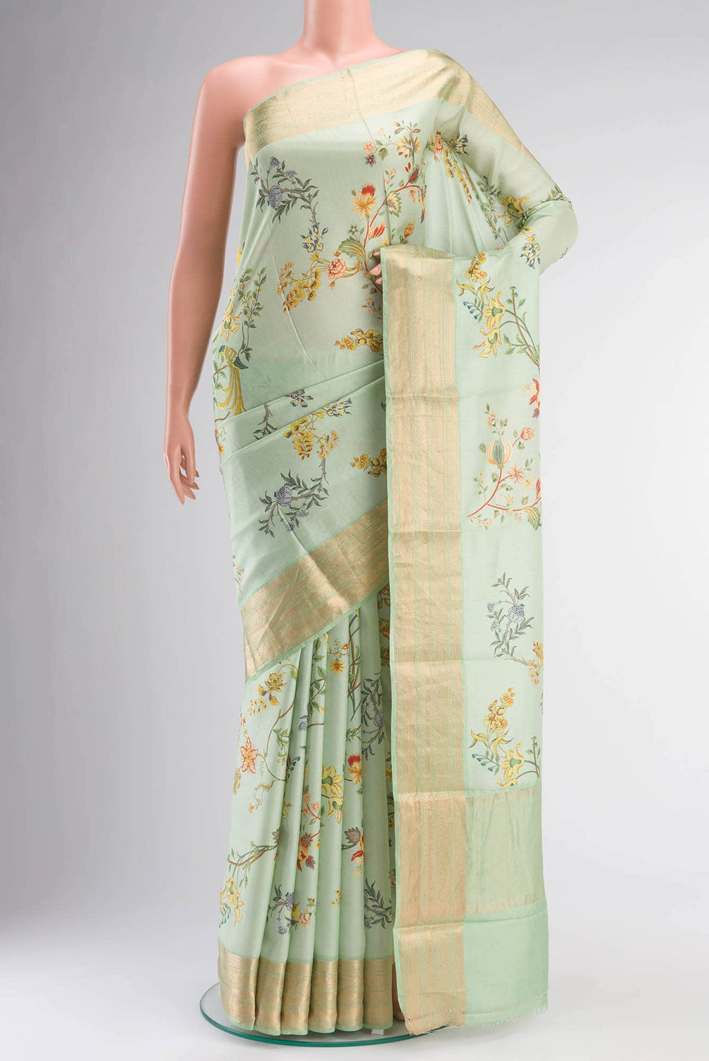 Green Tussar Silk Saree