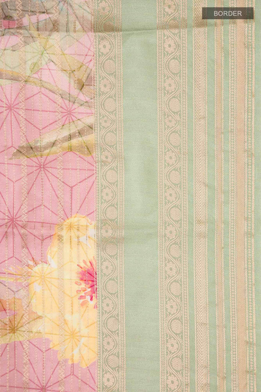 Pink Tussar Silk Saree