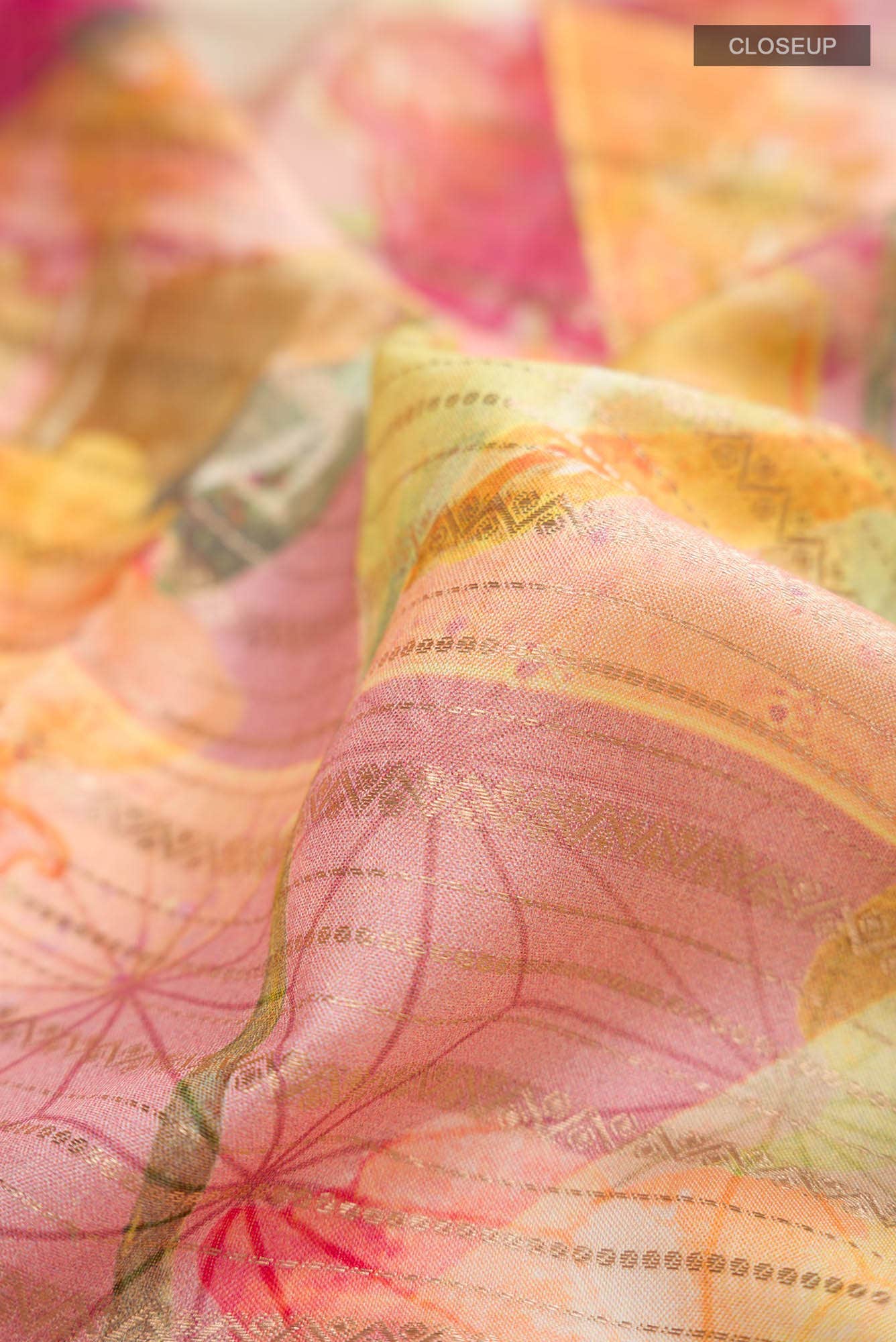 Pink Tussar Silk Saree