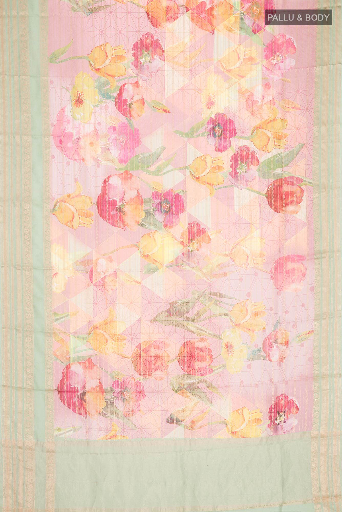 Pink Tussar Silk Saree