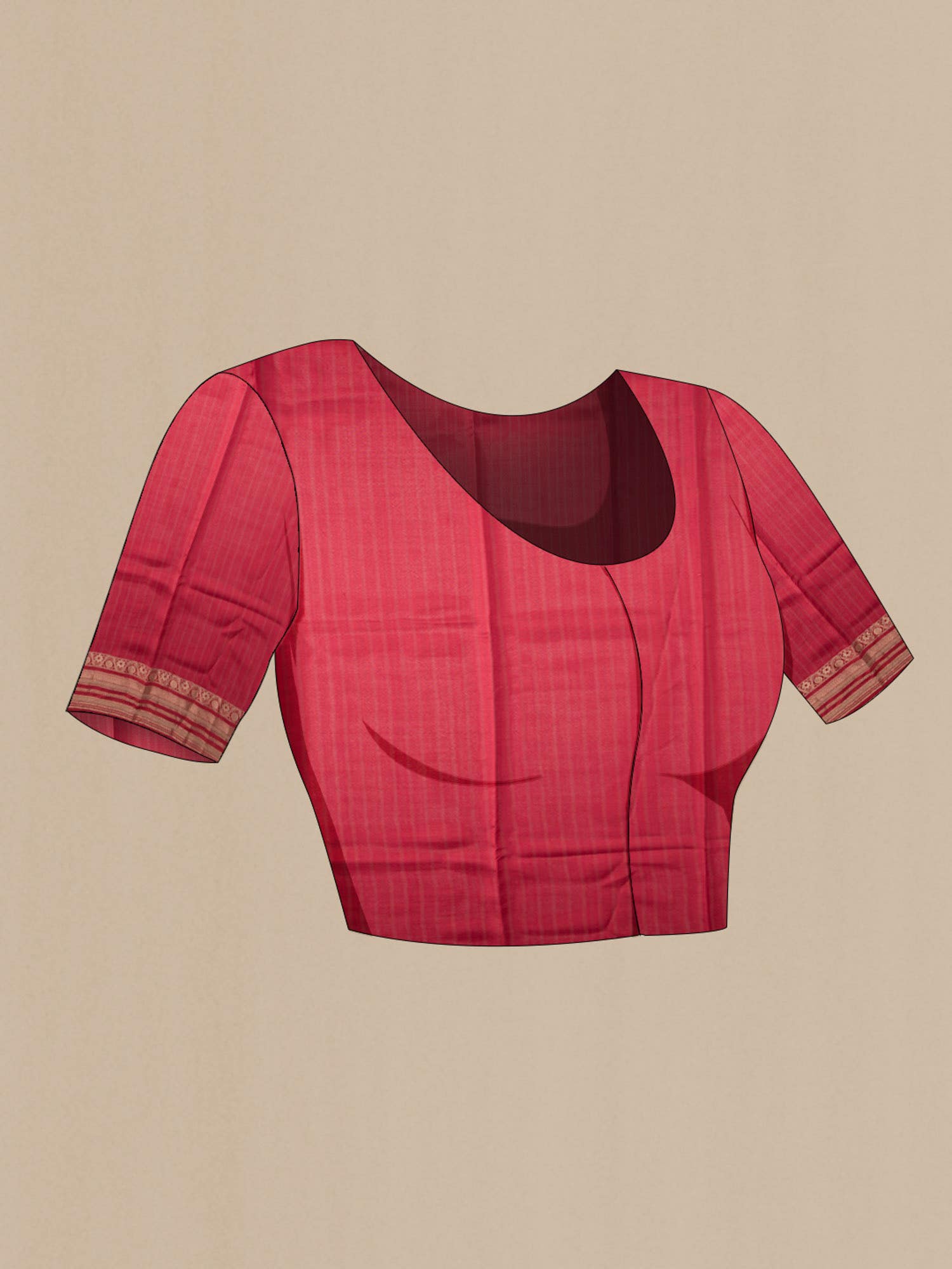 Red Tussar Silk Saree