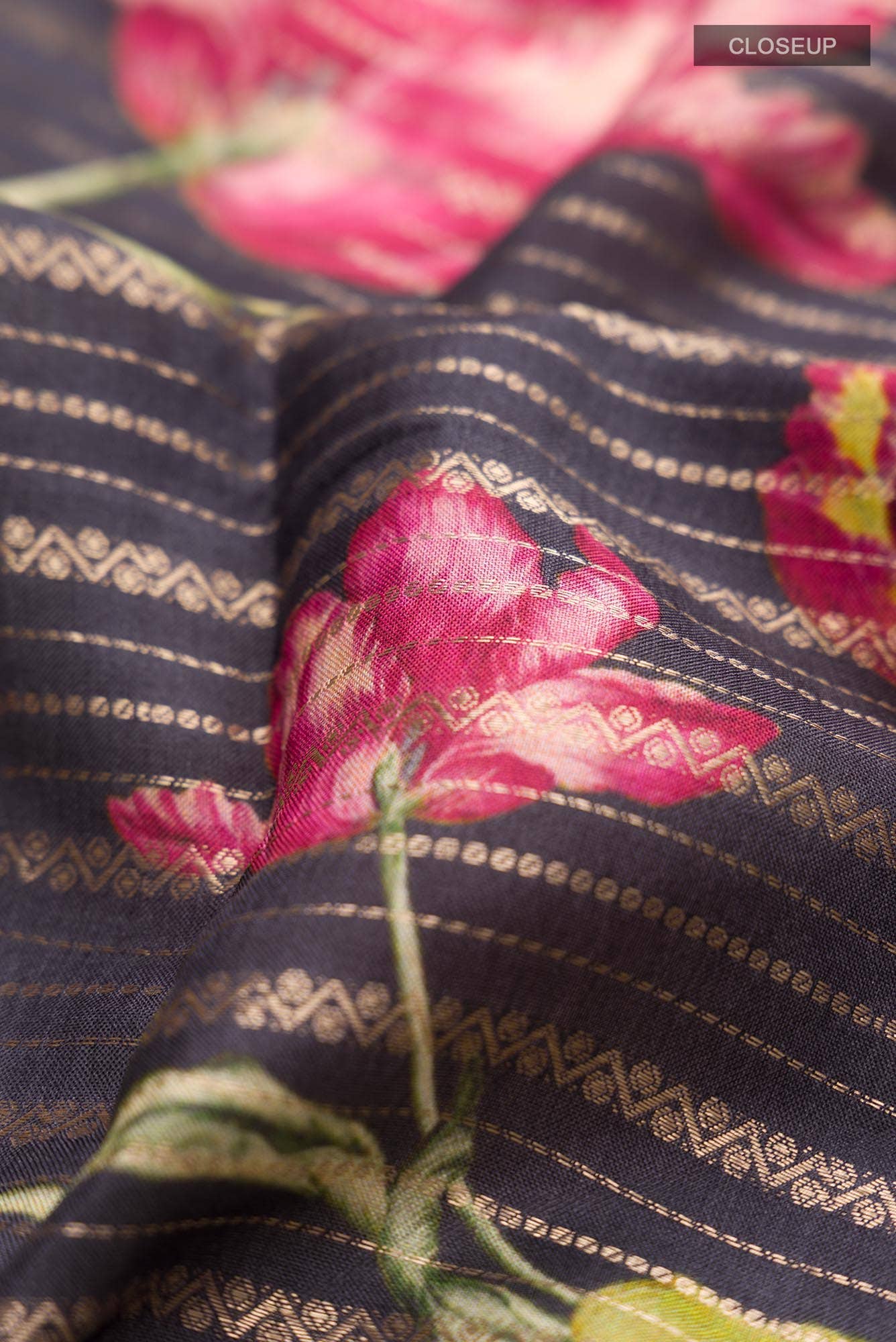 Blue Tussar Silk Saree