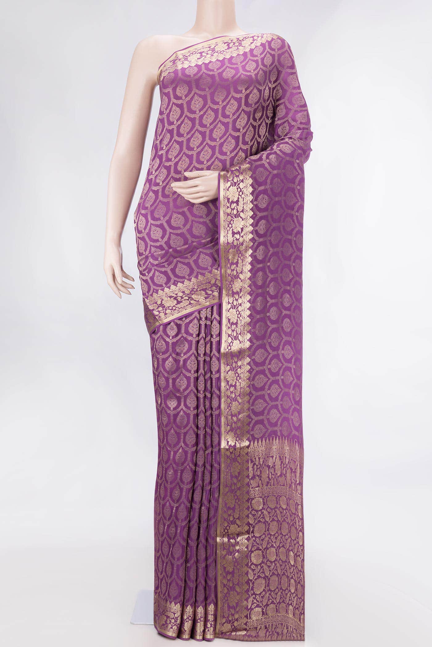Rani Pink Dual Tone Mysore Crepe Saree