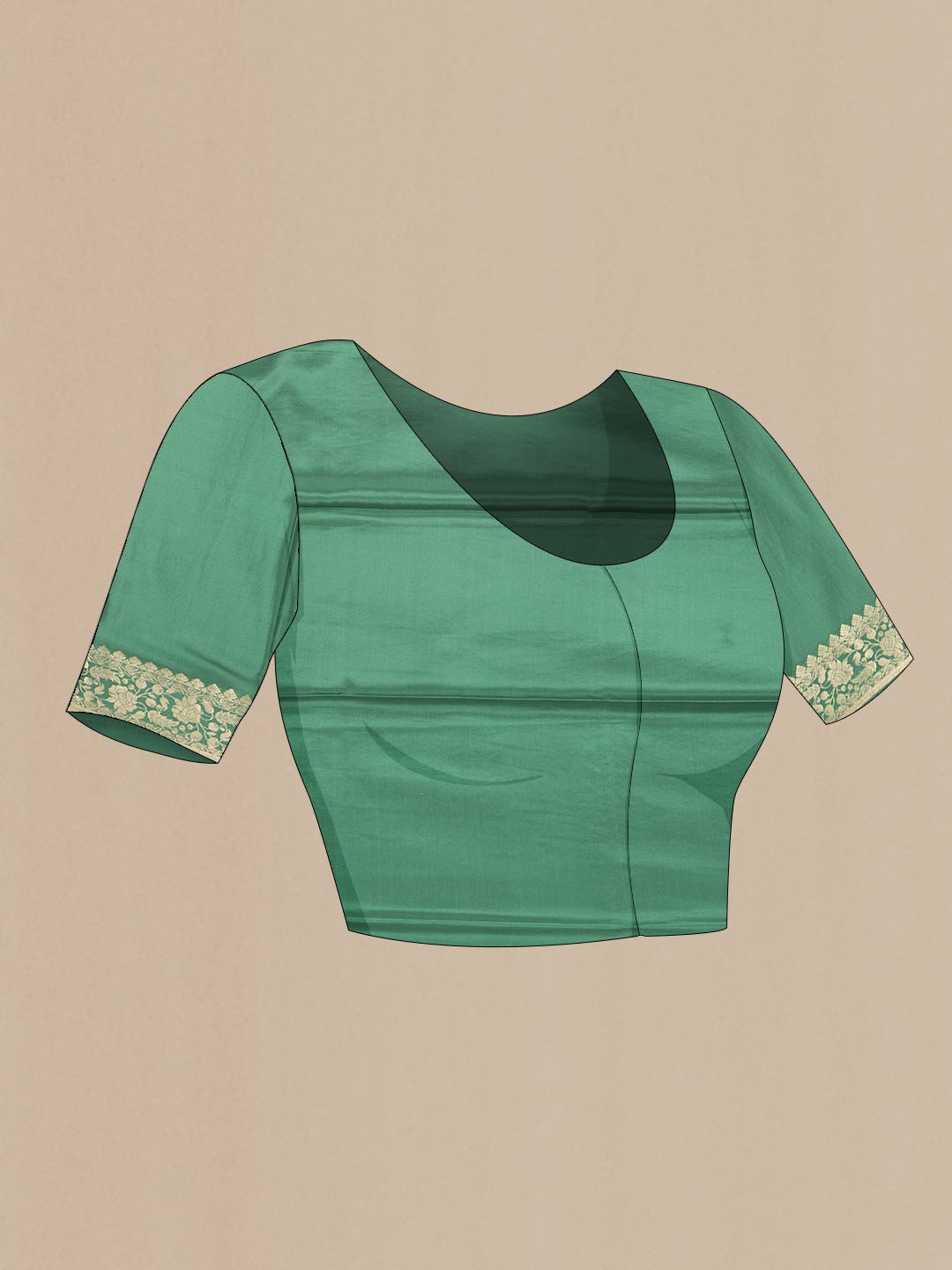 Green Dual Tone Mysore Crepe Saree