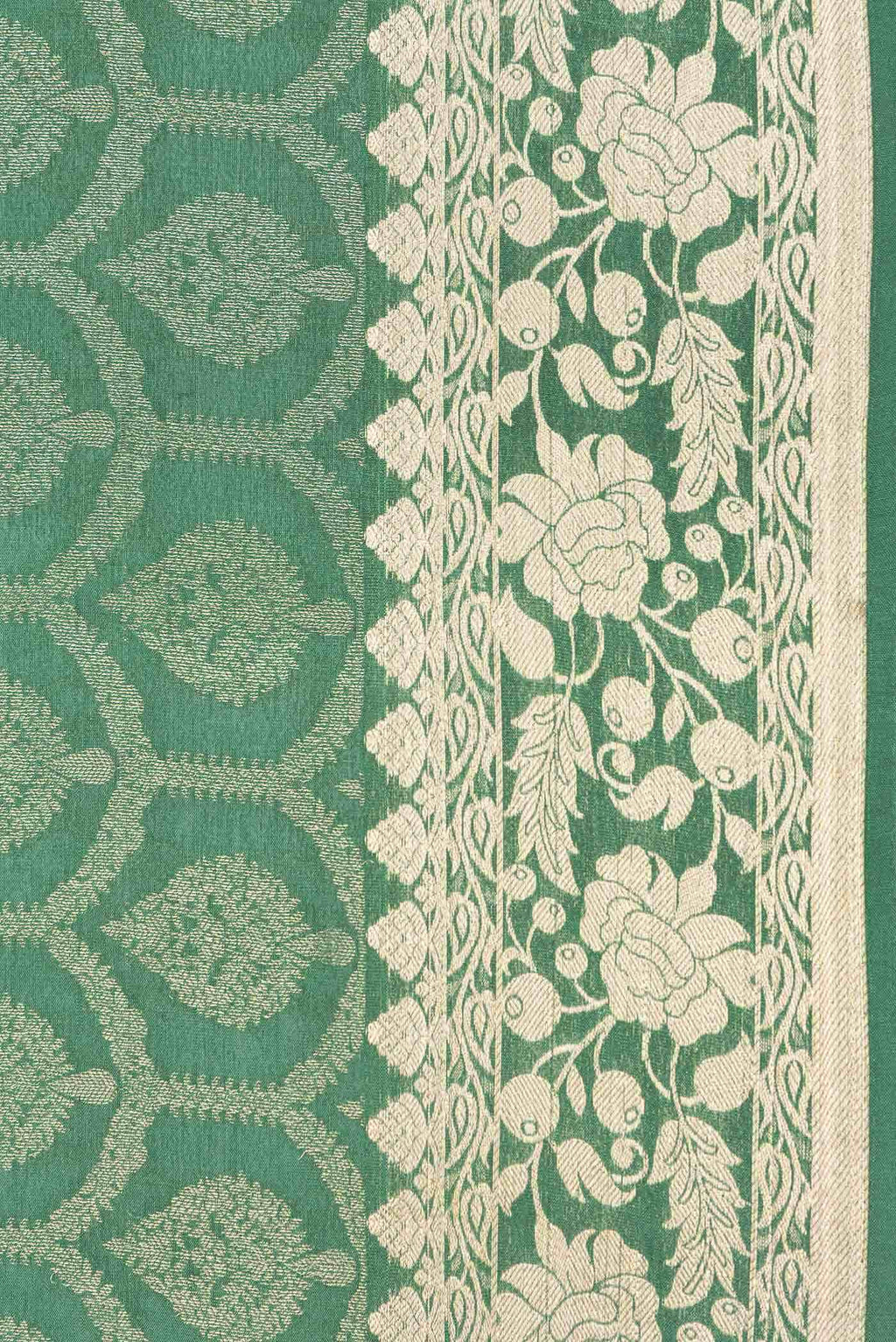 Green Dual Tone Mysore Crepe Saree
