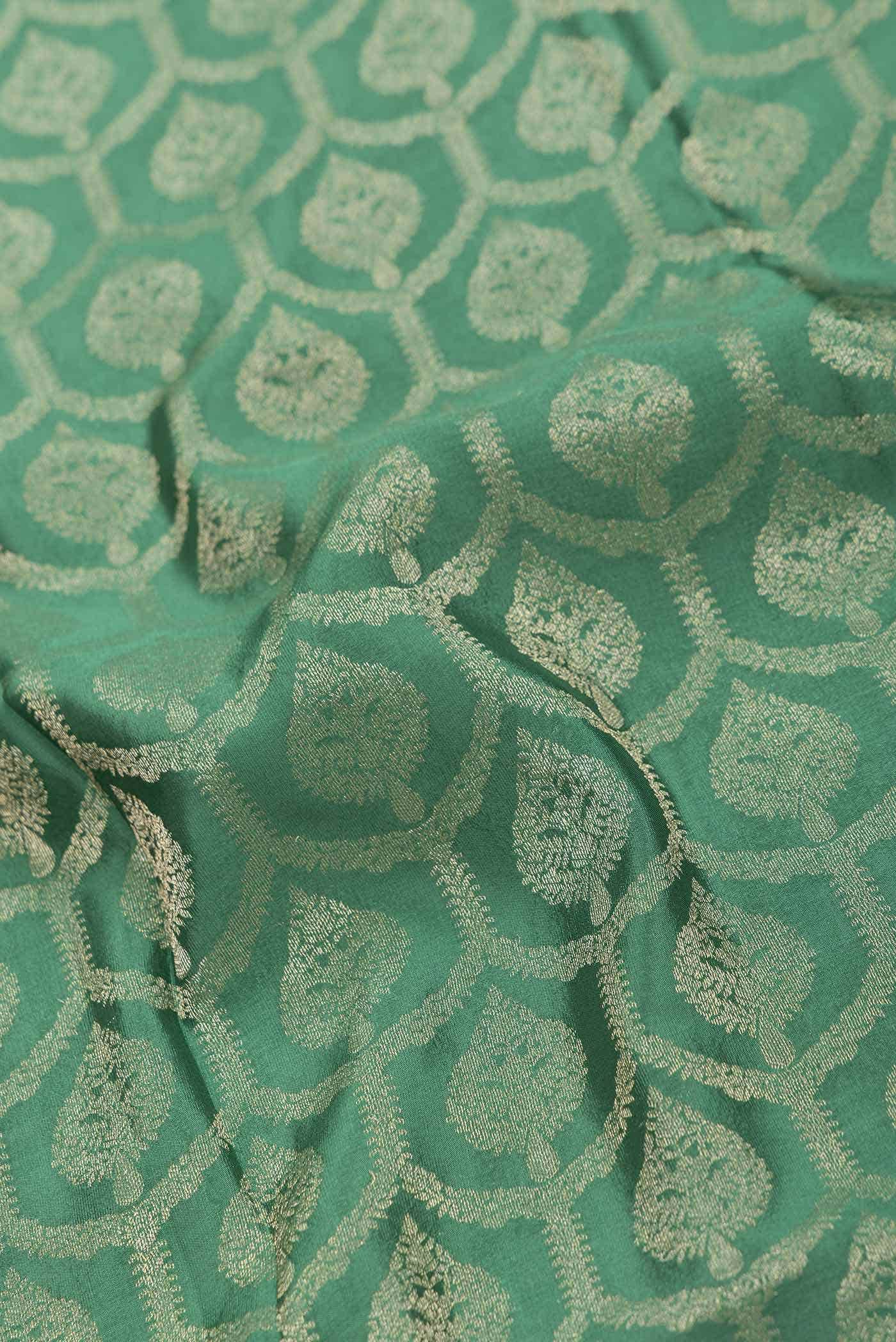 Green Dual Tone Mysore Crepe Saree