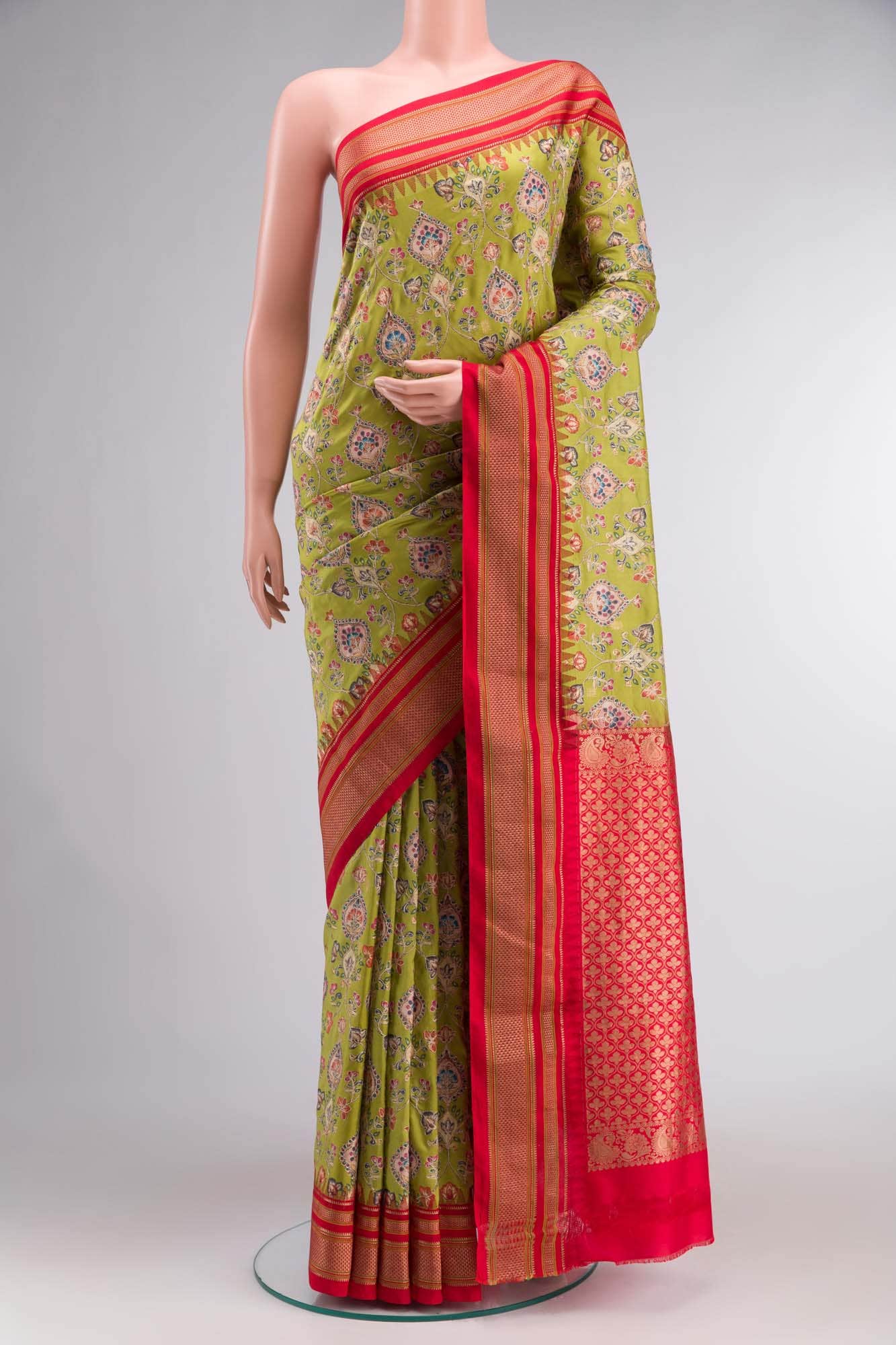 Green Bangalore Silk Saree