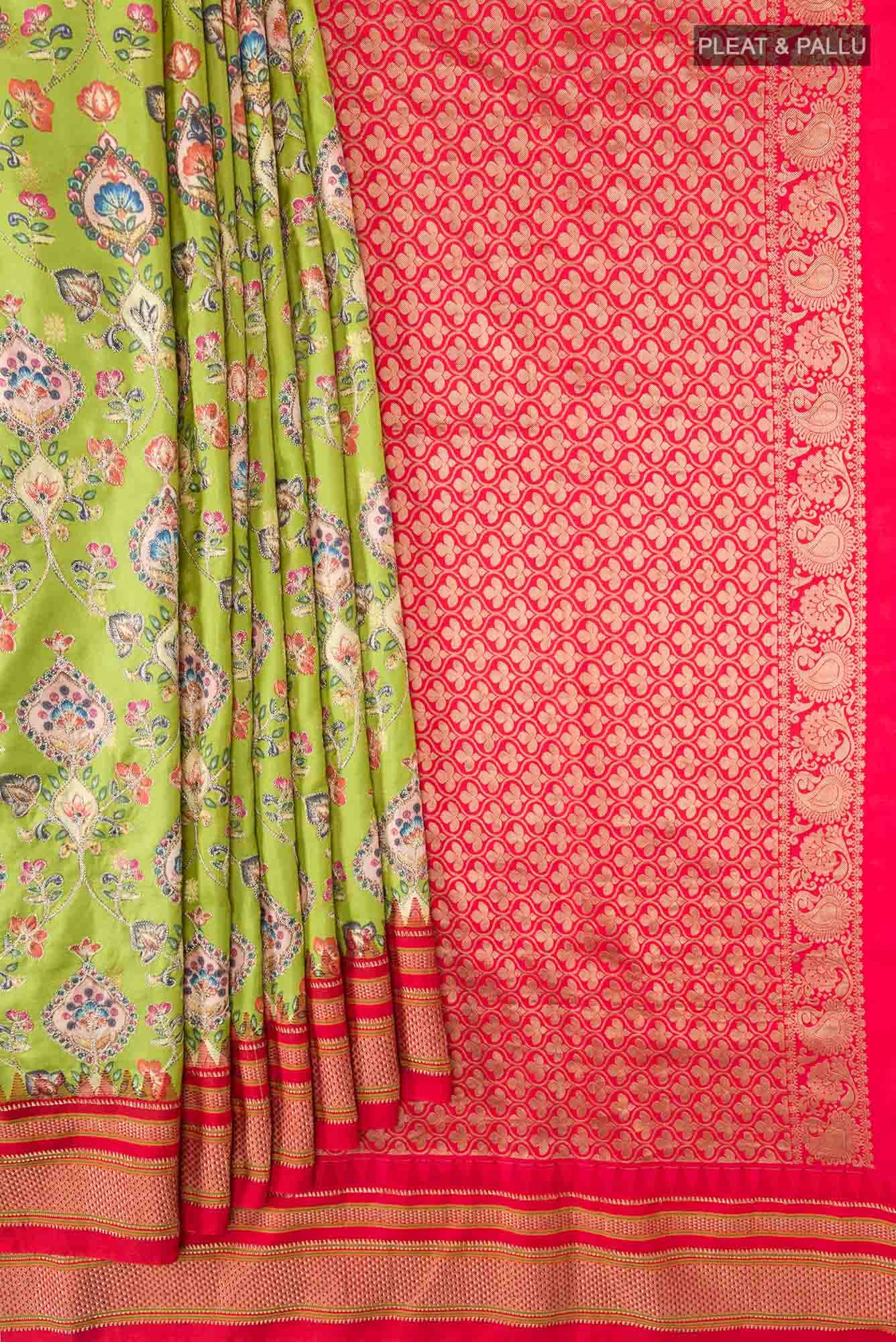 Green Bangalore Silk Saree