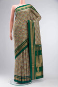 Green Printed Silk Saree