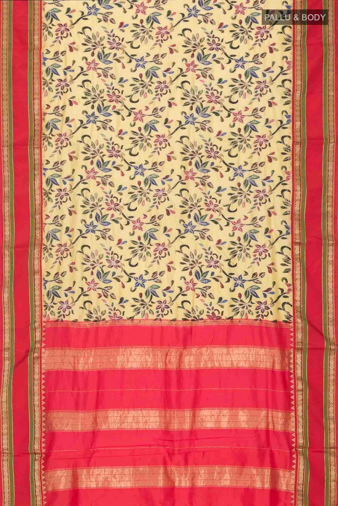 Yellow Bangalore Silk Saree