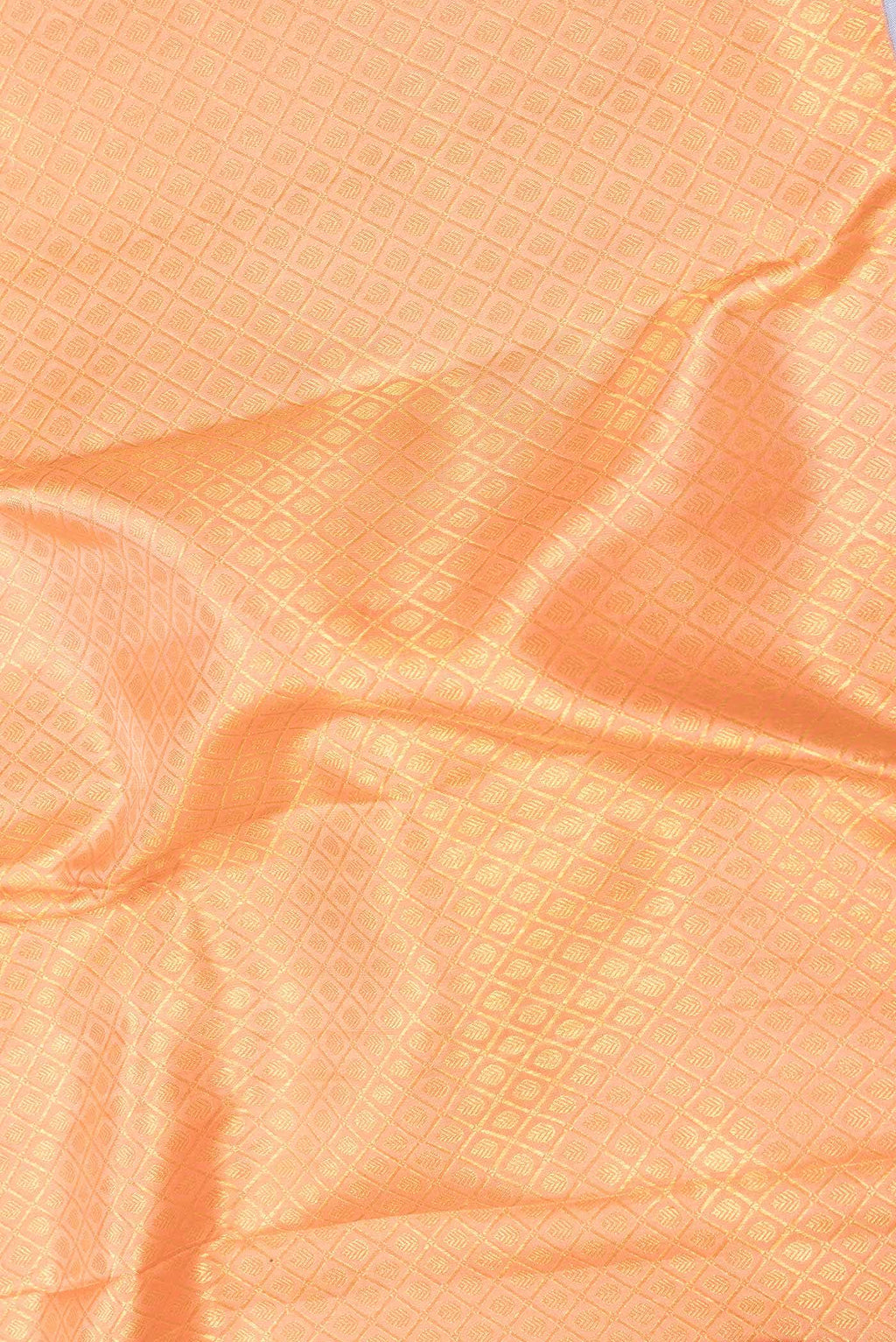 Golden Peach Dual Tone Kanchipuram Silk Saree