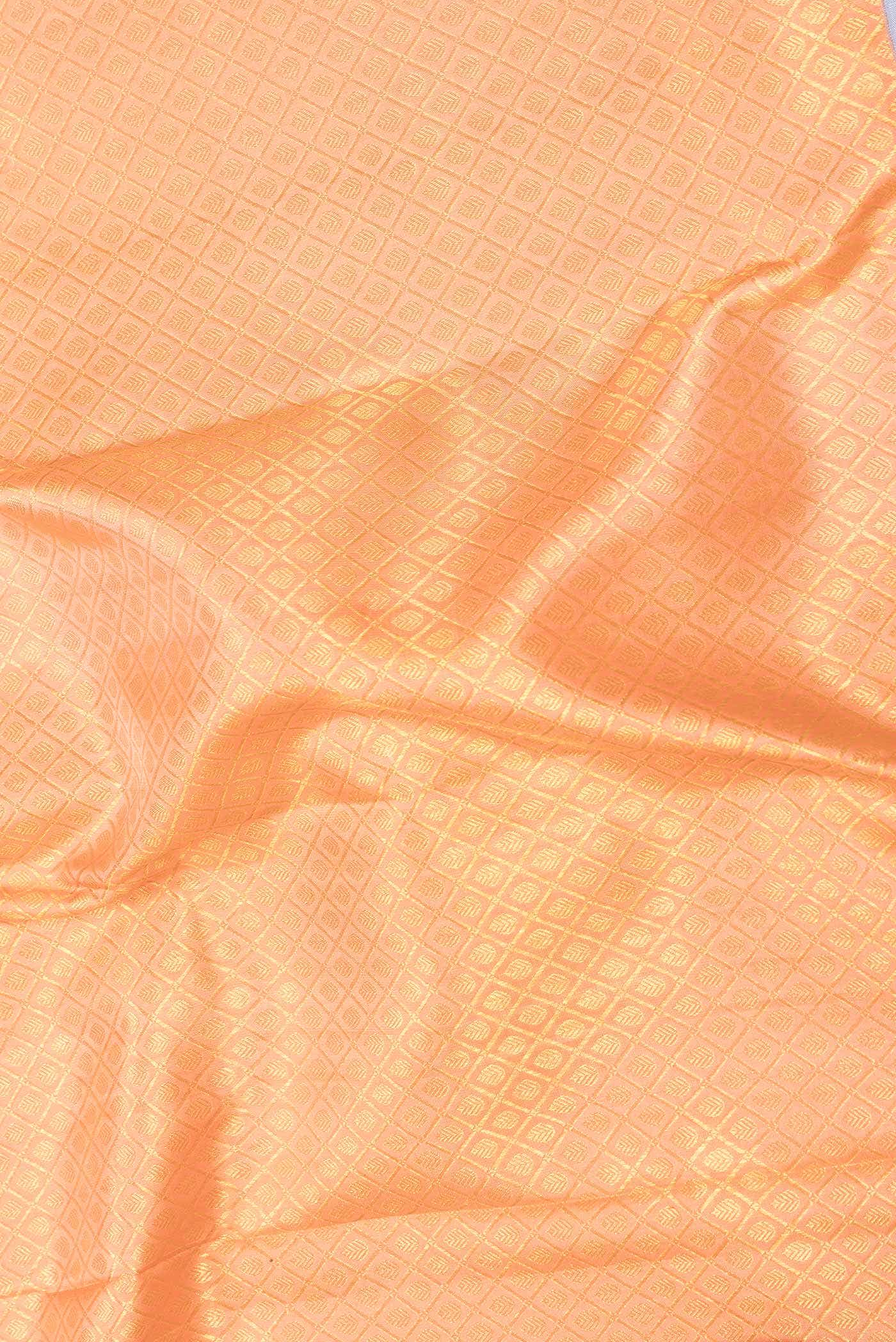 Golden Peach Dual Tone Kanchipuram Silk Saree