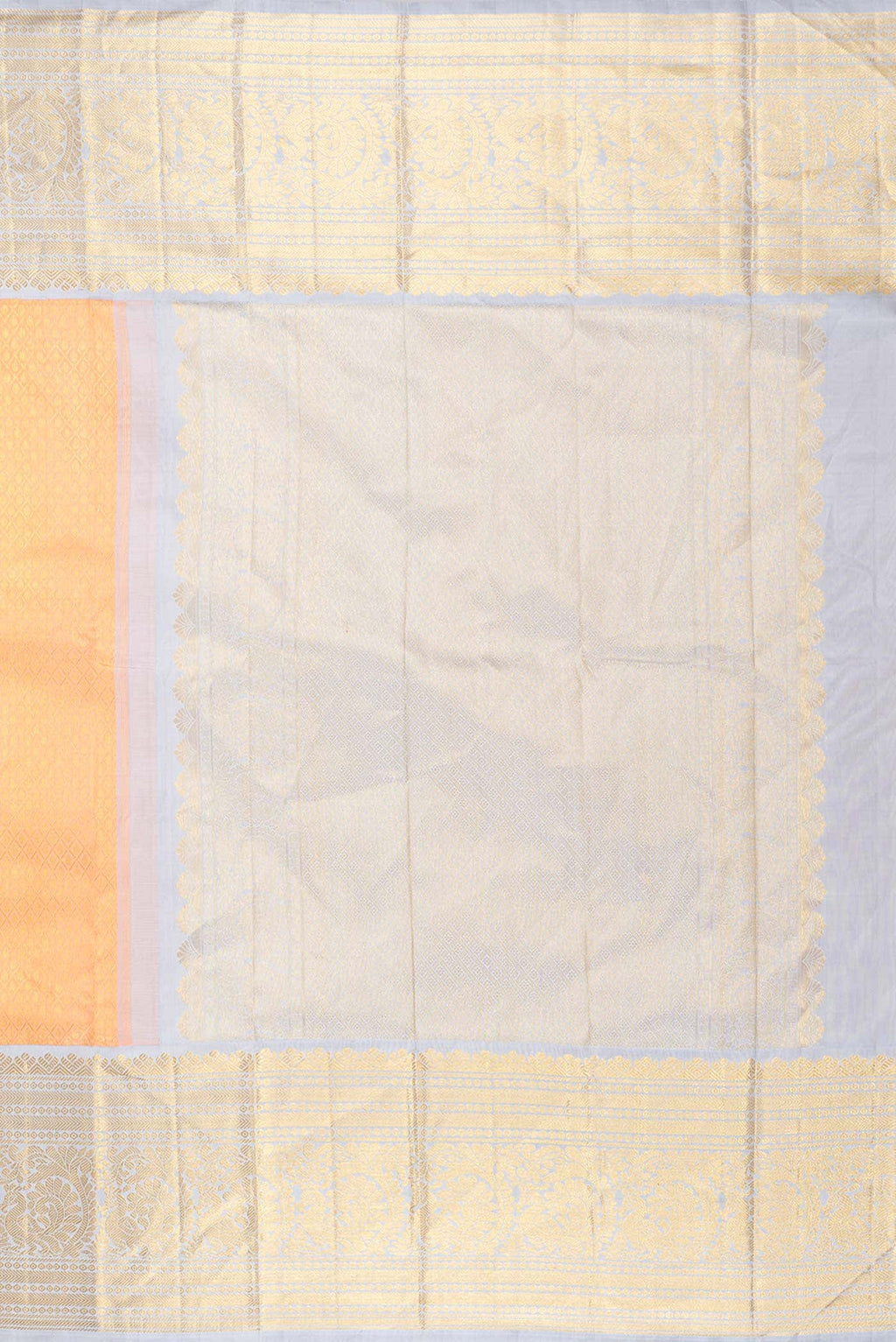 Golden Peach Dual Tone Kanchipuram Silk Saree