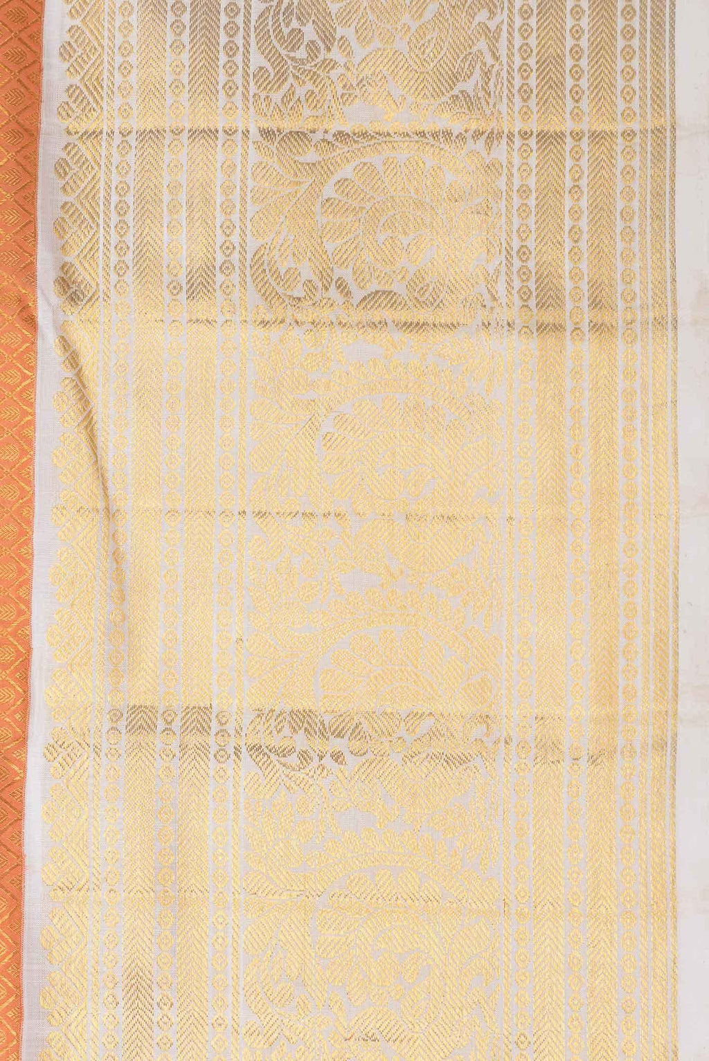 Golden Peach Kanchipuram Silk Saree