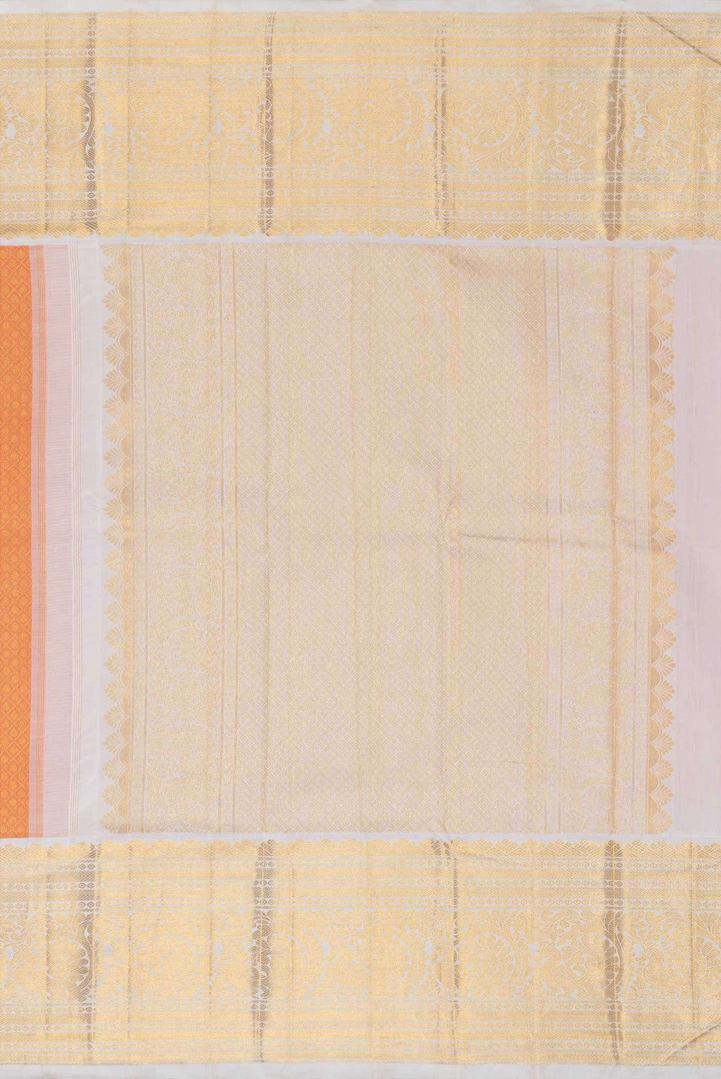 Golden Peach Kanchipuram Silk Saree