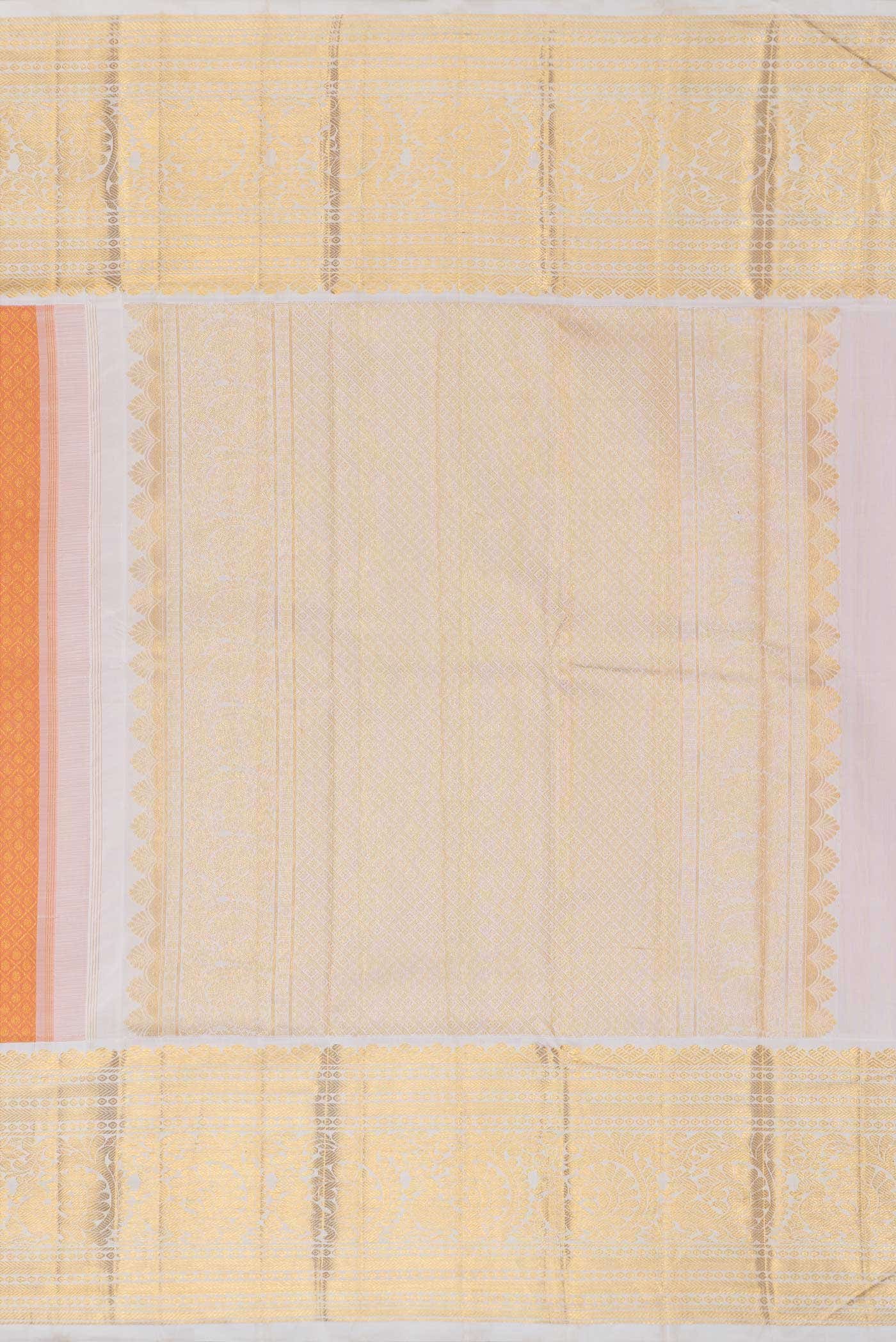 Golden Peach Kanchipuram Silk Saree
