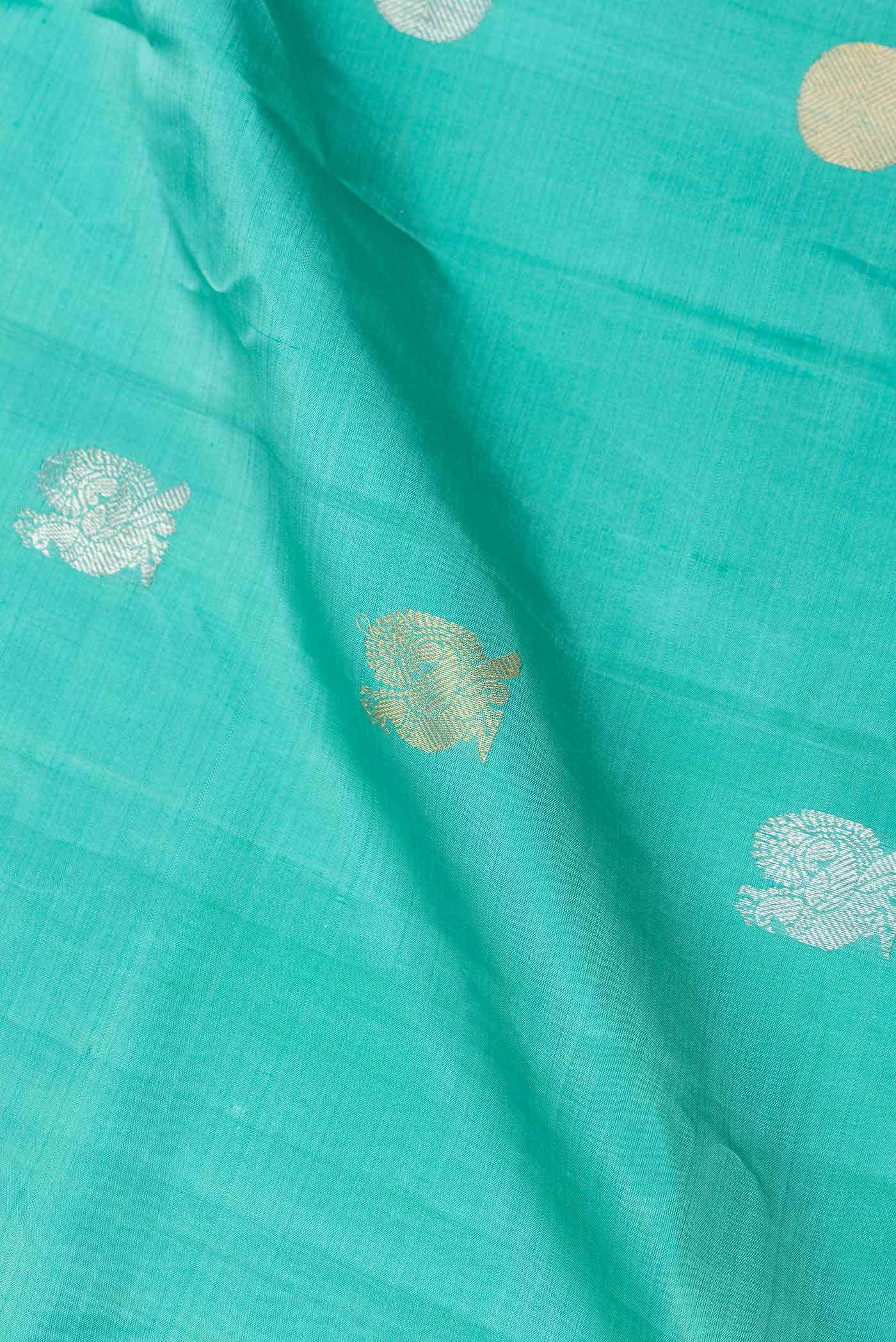 Sea Green Dual Tone Gadwal Silk Saree