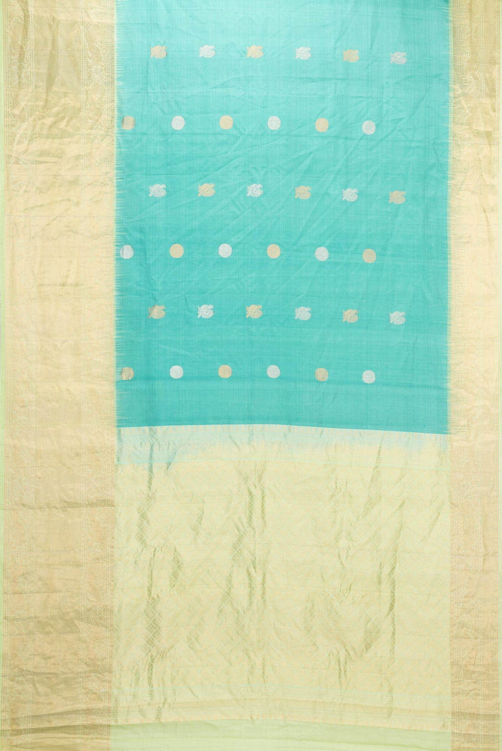 Sea Green Dual Tone Gadwal Silk Saree