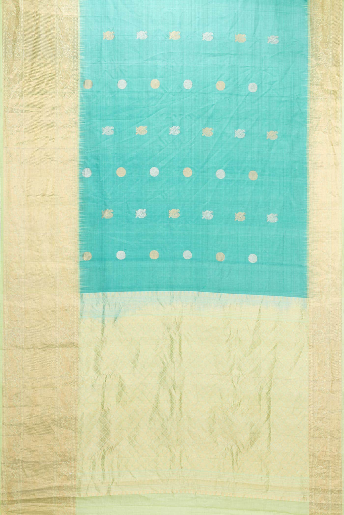 Sea Green Dual Tone Gadwal Silk Saree