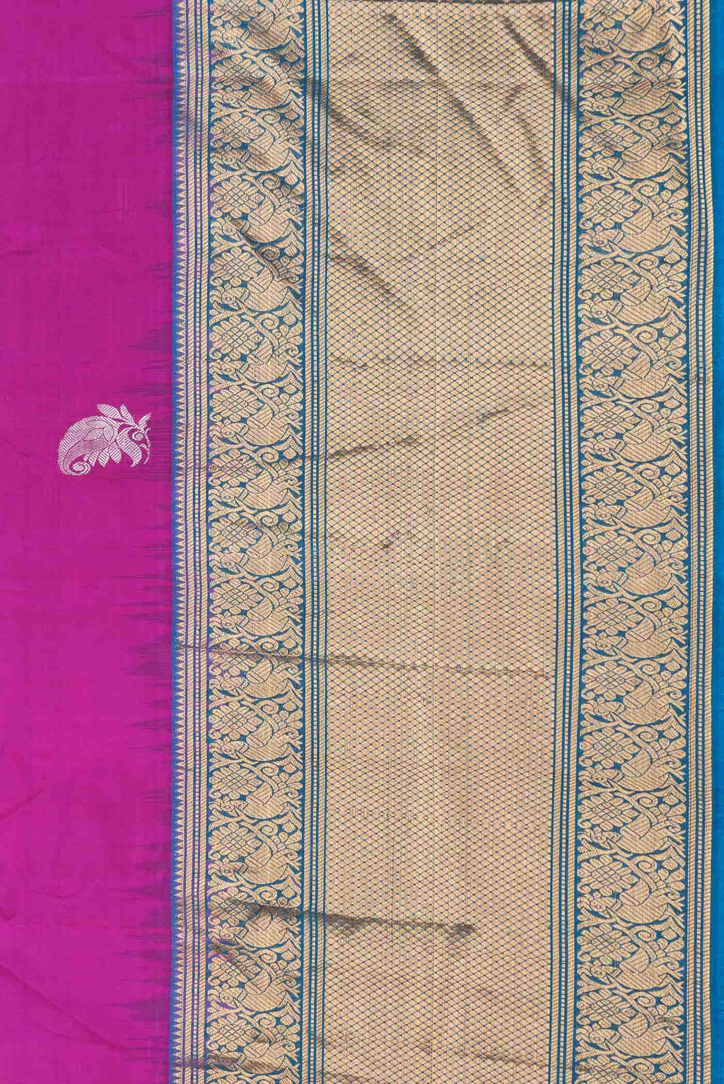 Magenta Dual Tone Gadwal Silk Saree