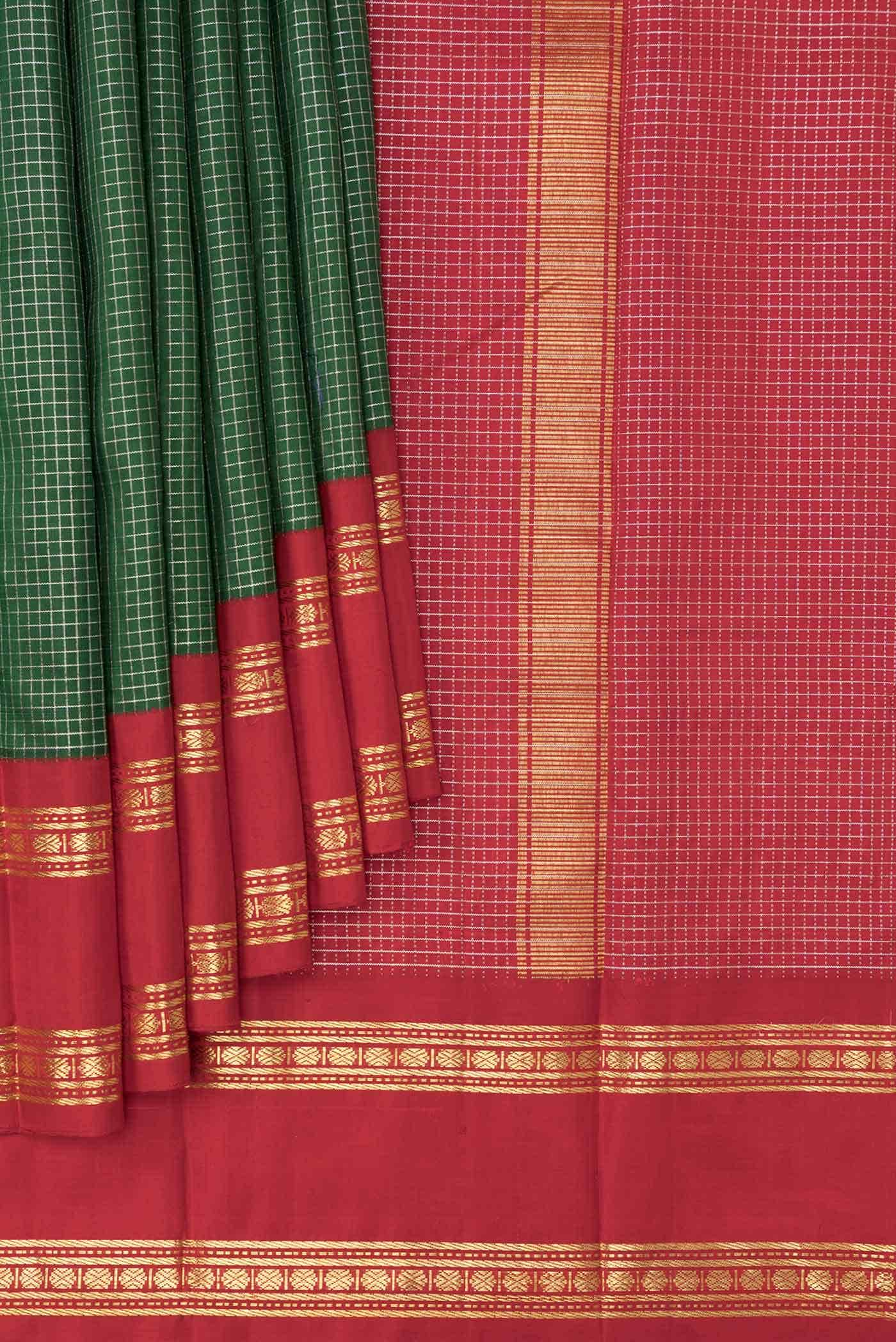 Green Dual Tone Kanchipuram Silk Saree